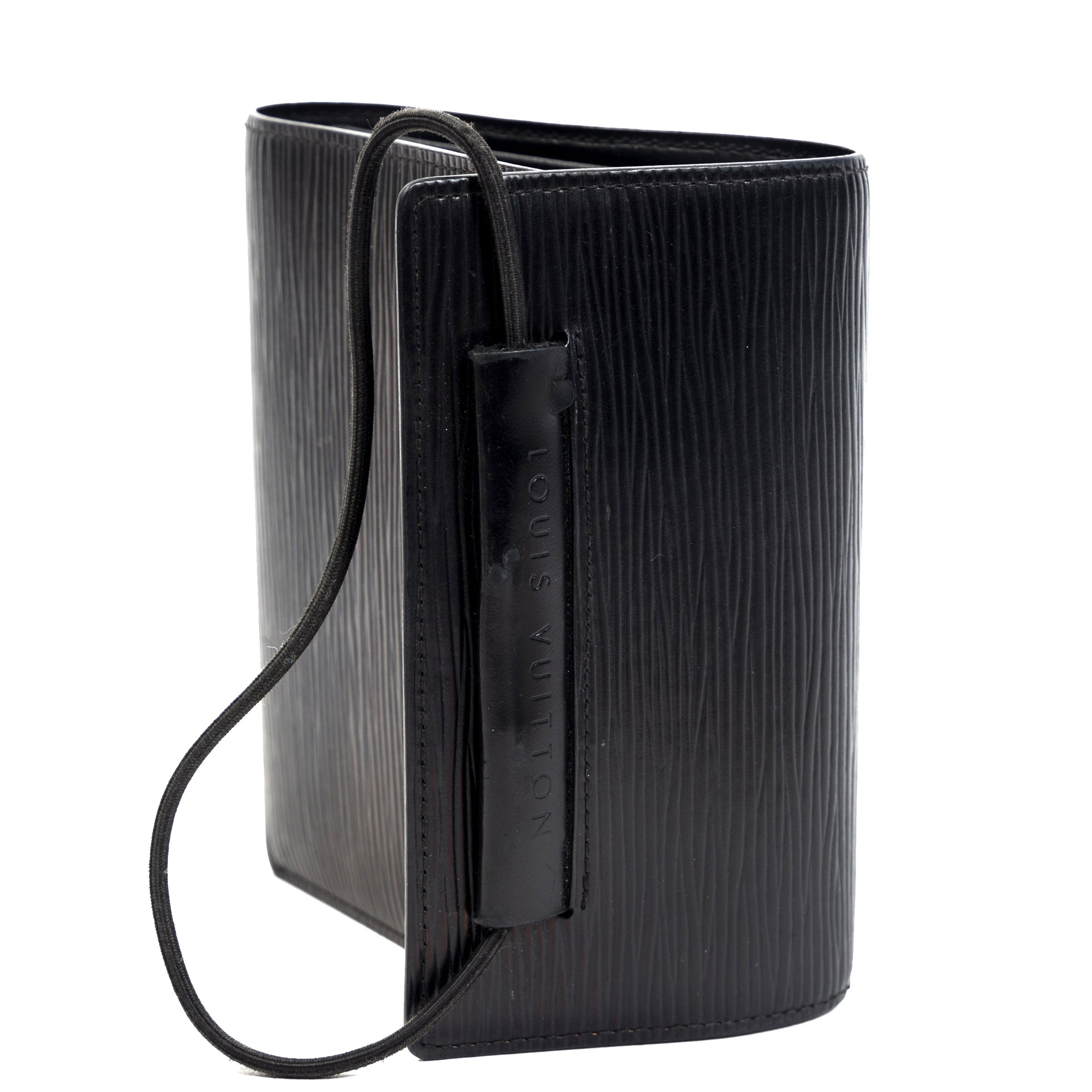 Authentieke Tweedehands Louis Vuitton Black Epi Leather Elastic Wallet juiste prijs veilig online shoppen luxe merken webshop winkelen Antwerpen België mode fashion
