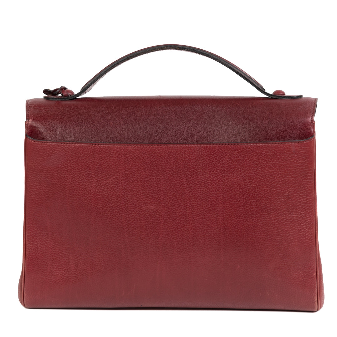 Authentieke Tweedehands Delvaux Burgundy Brillant Briefcase juiste prijs veilig online shoppen luxe merken webshop winkelen Antwerpen België mode fashion