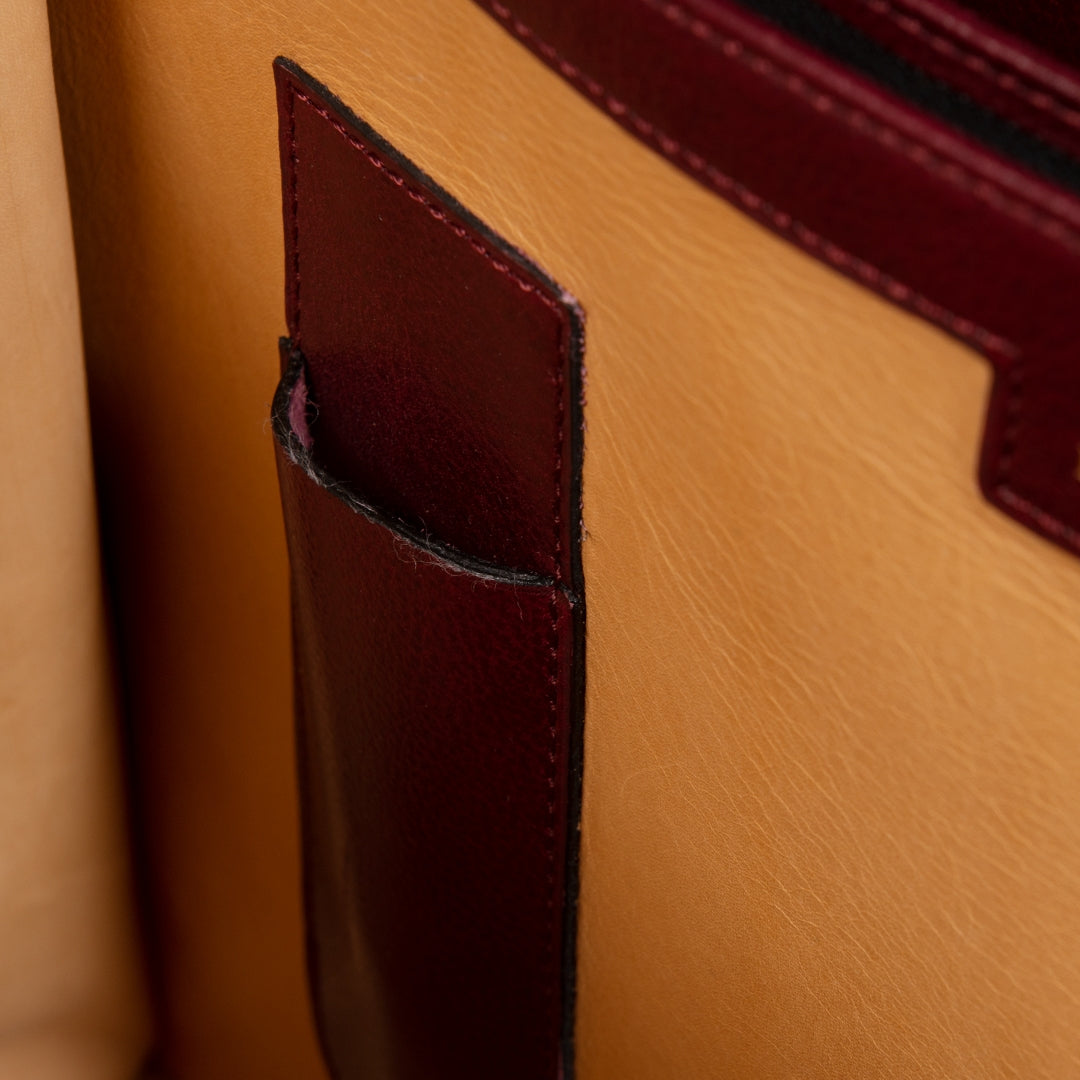 Authentieke Tweedehands Delvaux Burgundy Brillant Briefcase juiste prijs veilig online shoppen luxe merken webshop winkelen Antwerpen België mode fashion