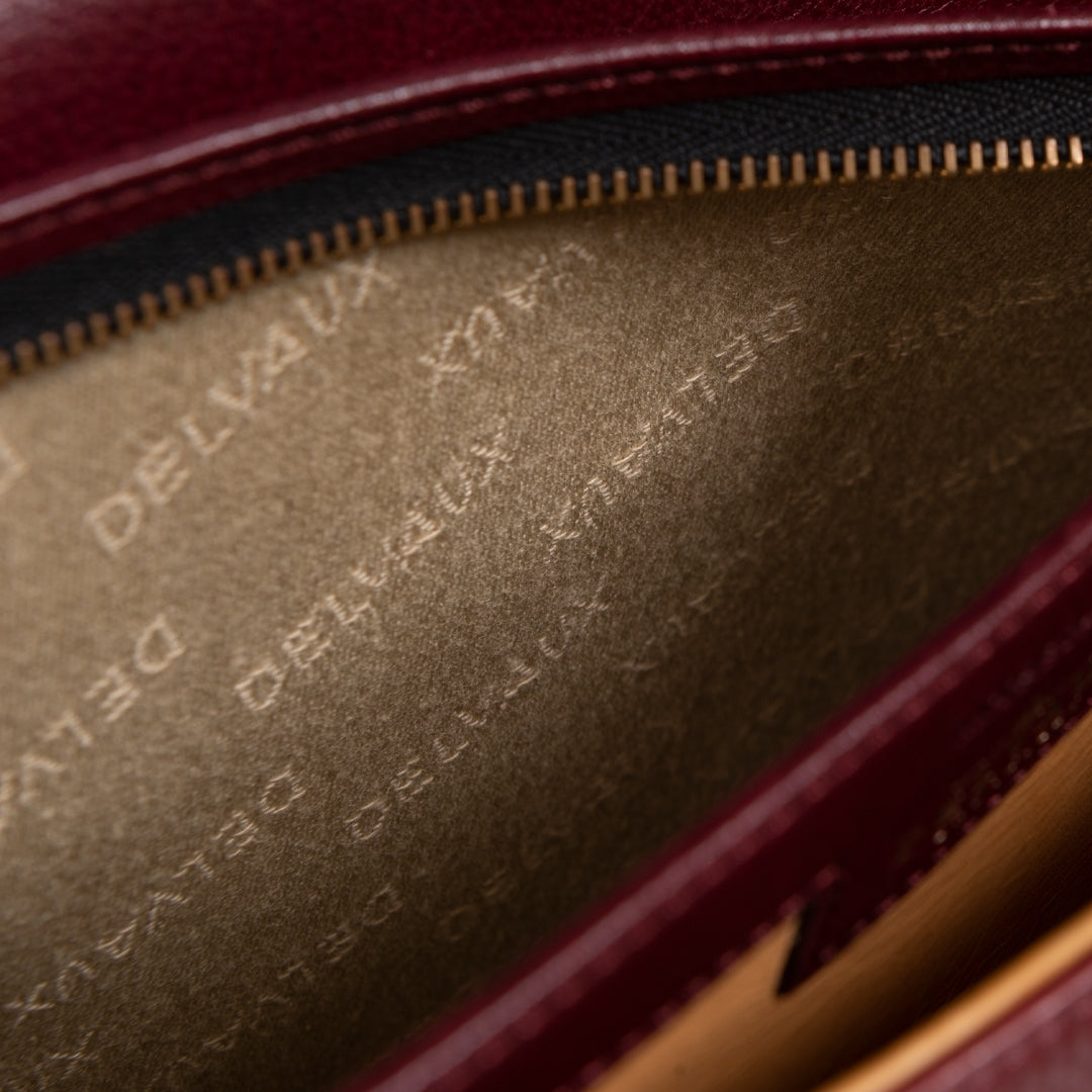 Authentieke Tweedehands Delvaux Burgundy Brillant Briefcase juiste prijs veilig online shoppen luxe merken webshop winkelen Antwerpen België mode fashion