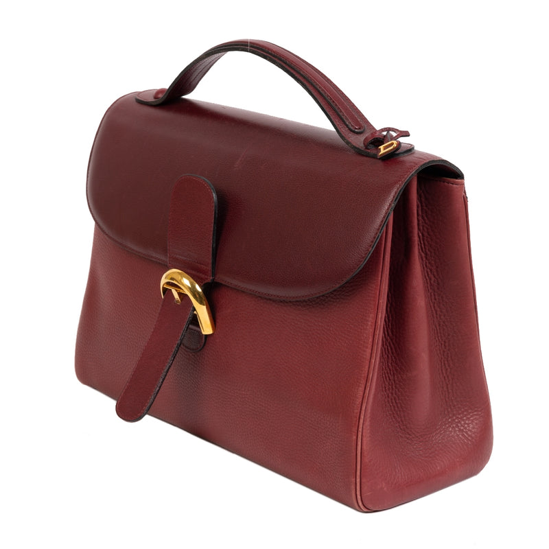 Authentieke Tweedehands Delvaux Burgundy Brillant Briefcase juiste prijs veilig online shoppen luxe merken webshop winkelen Antwerpen België mode fashion