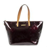 Authentic second-hand vintage Louis Vuitton Bellevue Vernis Amarante Tote buy online webshop LabelLOV