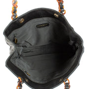 Buy authentic second hand Chanel Black Leather Tortoise Chain Tote Bag at Labellov.com