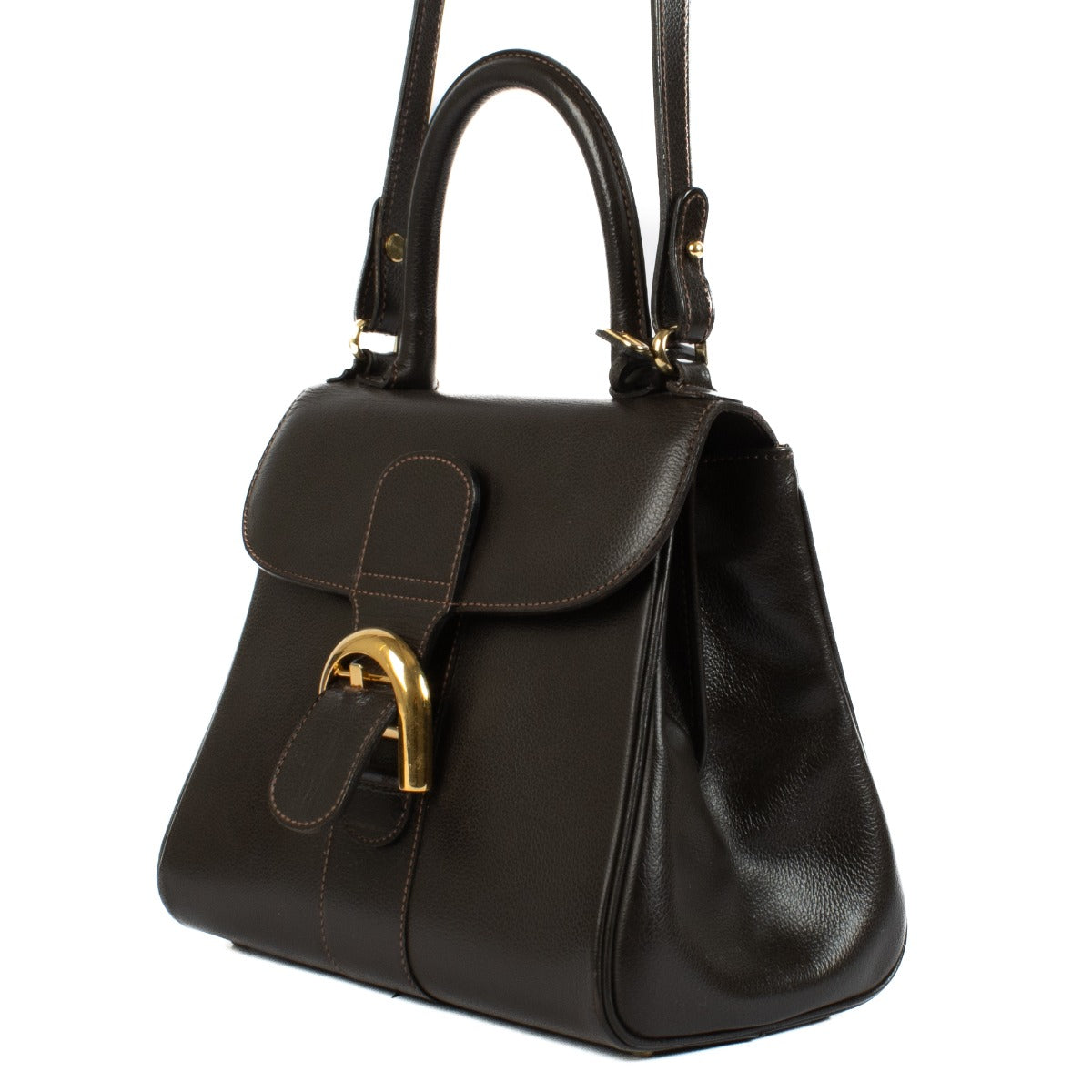 Delvaux Bruin Leren Brillant PM Tas
