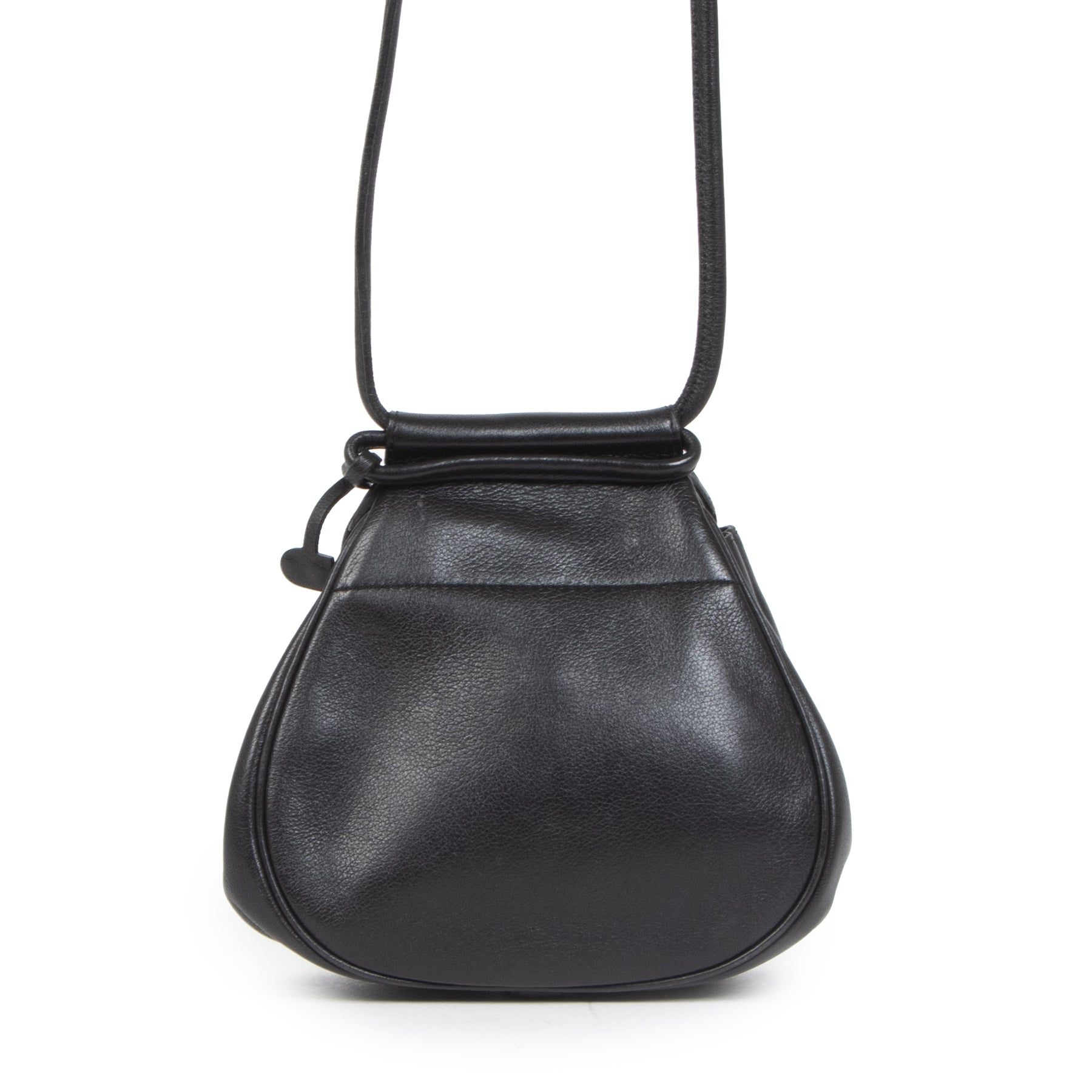 Authentic second-hand vintage Delvaux Black Mini Cerceau Crossbody Bag buy online webshop LabelLOV