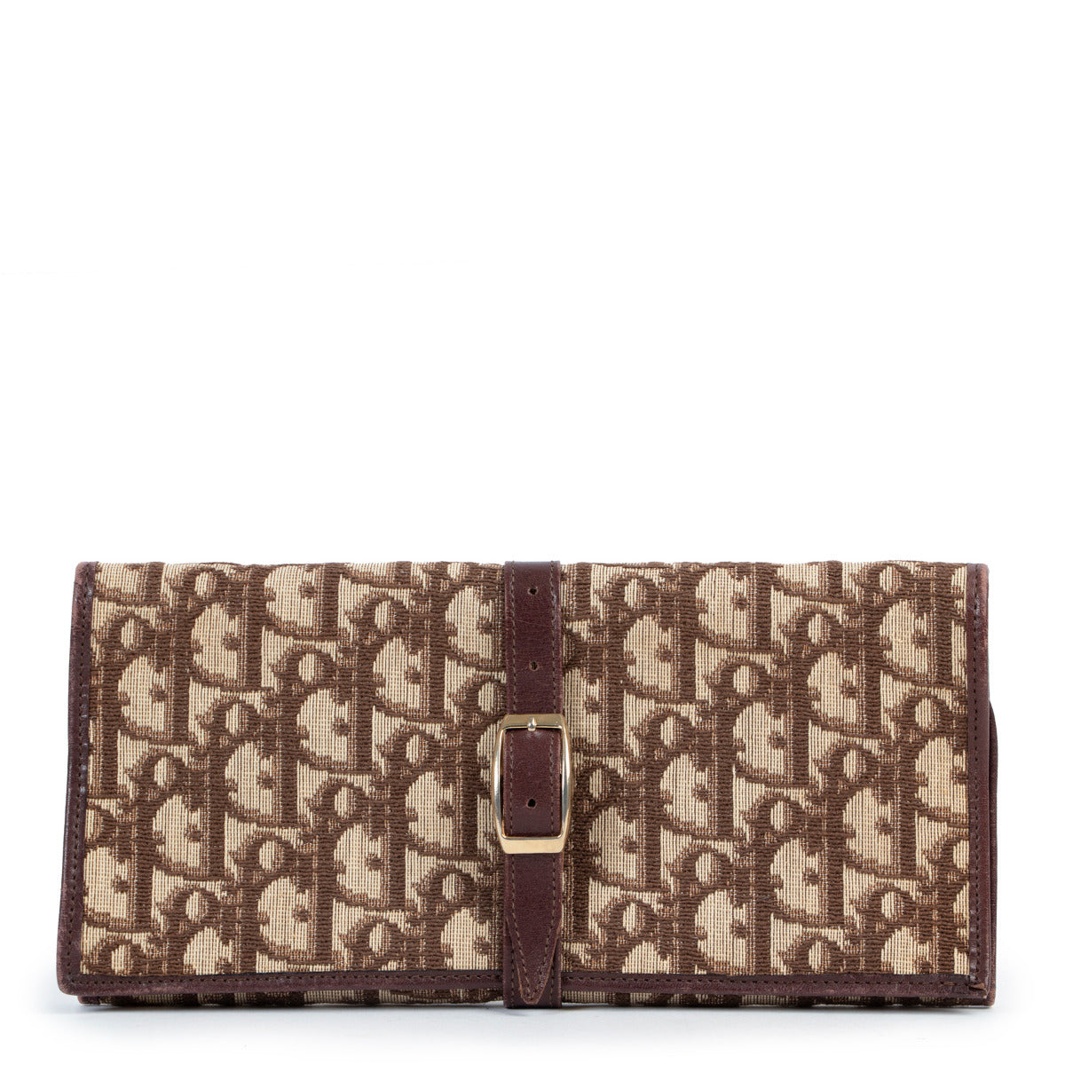 Christian Dior Bruine Monogram Clutch Tas
