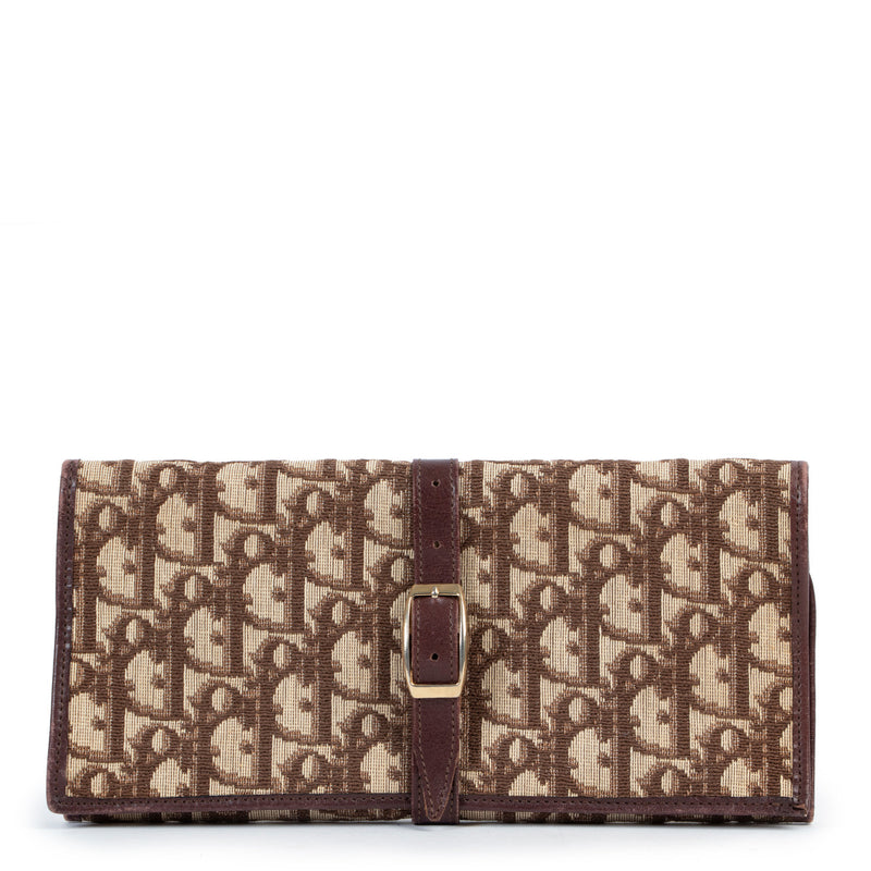 Christian Dior Brown Monogram Clutch Bag