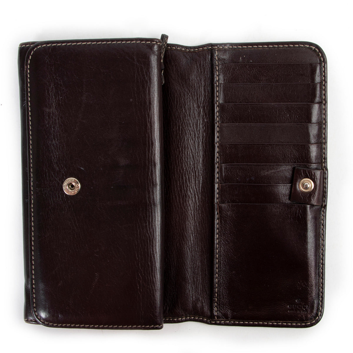 Gucci Brown GG Web Wallet at Labellov