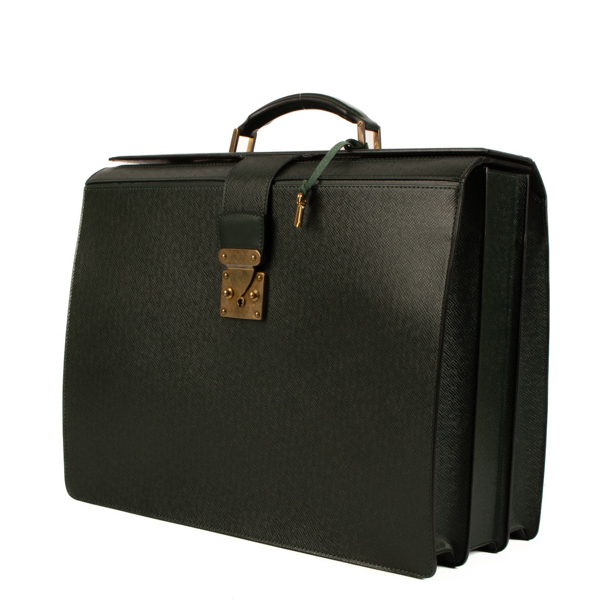 Shop 100% authentic second-hand Louis Vuitton Epicea Green Taiga Leather Oural Briefcase on Labellov.com