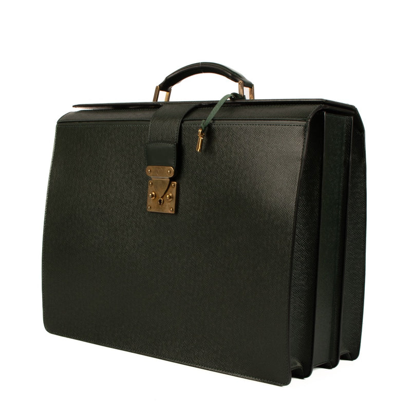 Shop 100% authentic second-hand Louis Vuitton Epicea Green Taiga Leather Oural Briefcase on Labellov.com