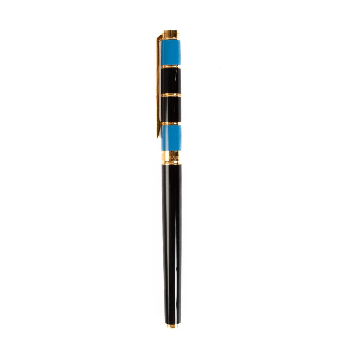 Yves Saint Laurent Vintage Gold plated steel/blue black Lacquer ballpoint pen