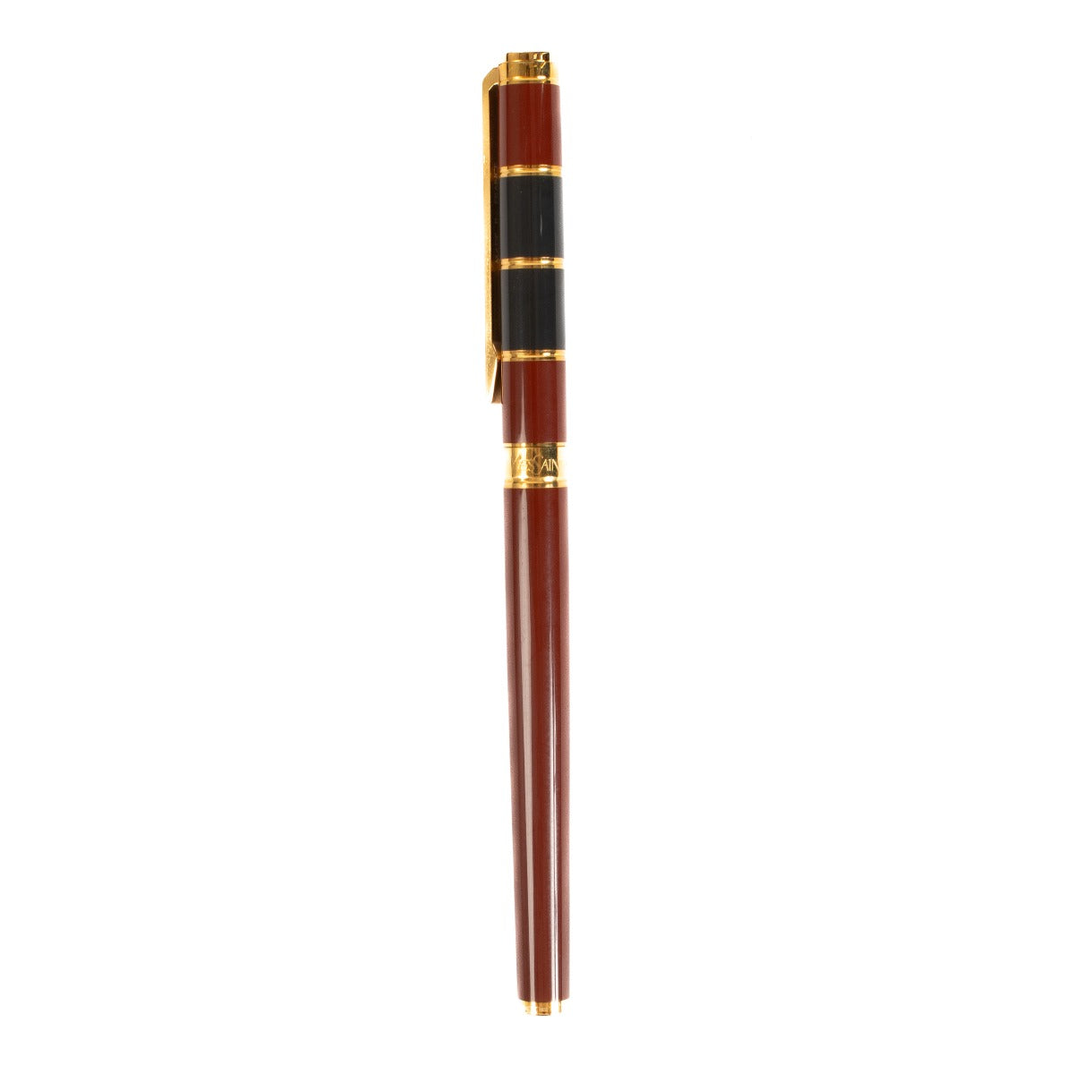 Yves Saint Laurent Vintage Gold plated steel/blue burgundy Lacquer fountain pen