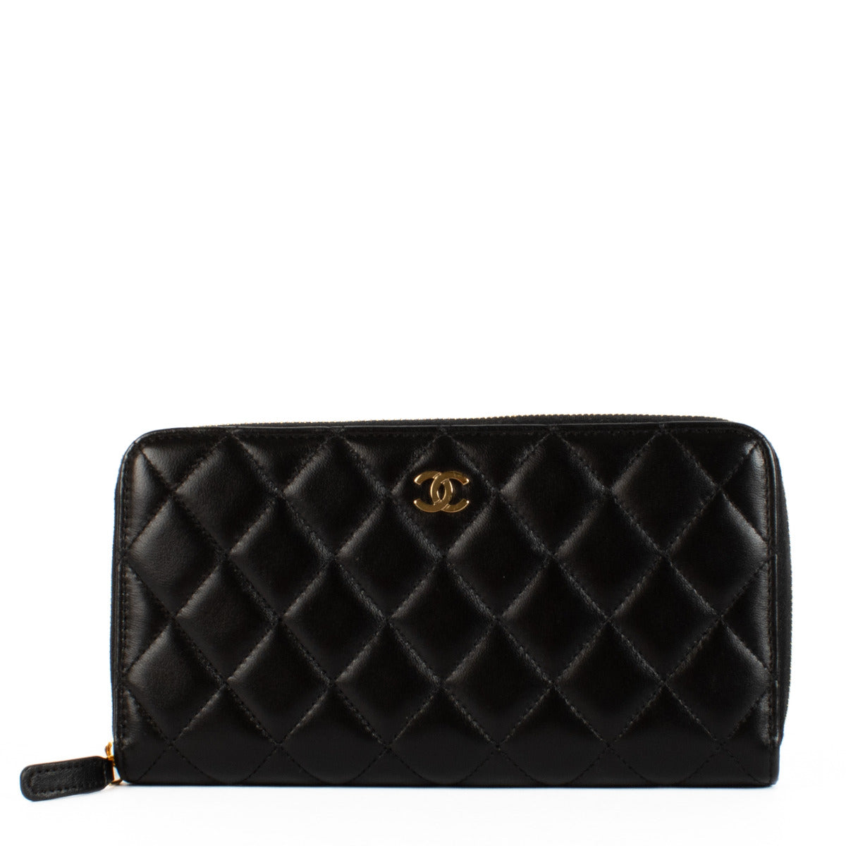 Chanel Black Lambskin Leather Long Wallet aan de beste prijs bij Labellov