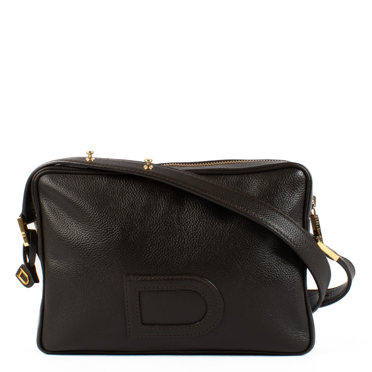 Delvaux Brown Leather Crossbody Camera Bag