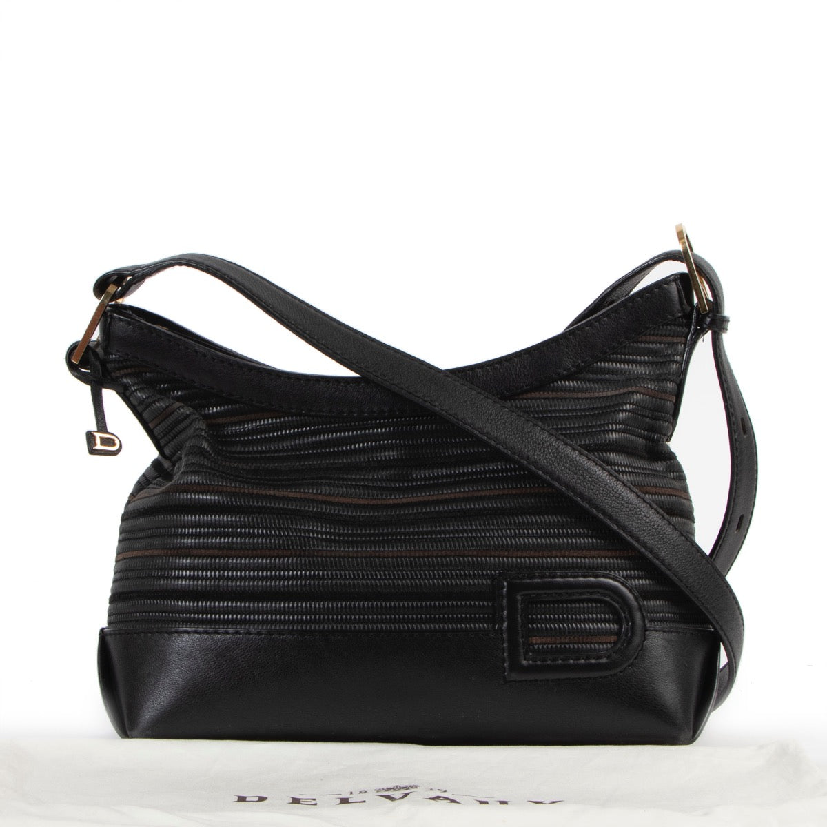 Buy an authentic second hand Delvaux Brown/ Black Toile De Cuir Crossbody in very good condition at Labellov.
