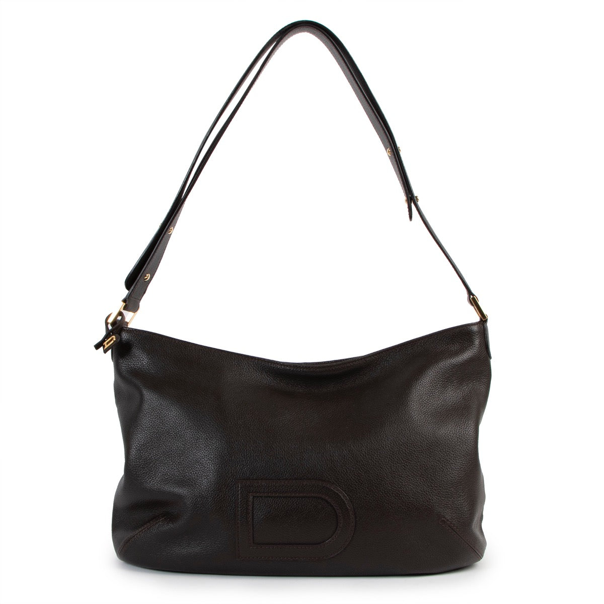 Buy an authentic second hand Delvaux Brown Le Louise Besace Polo Shoulder Bag in very good condition at Labellov