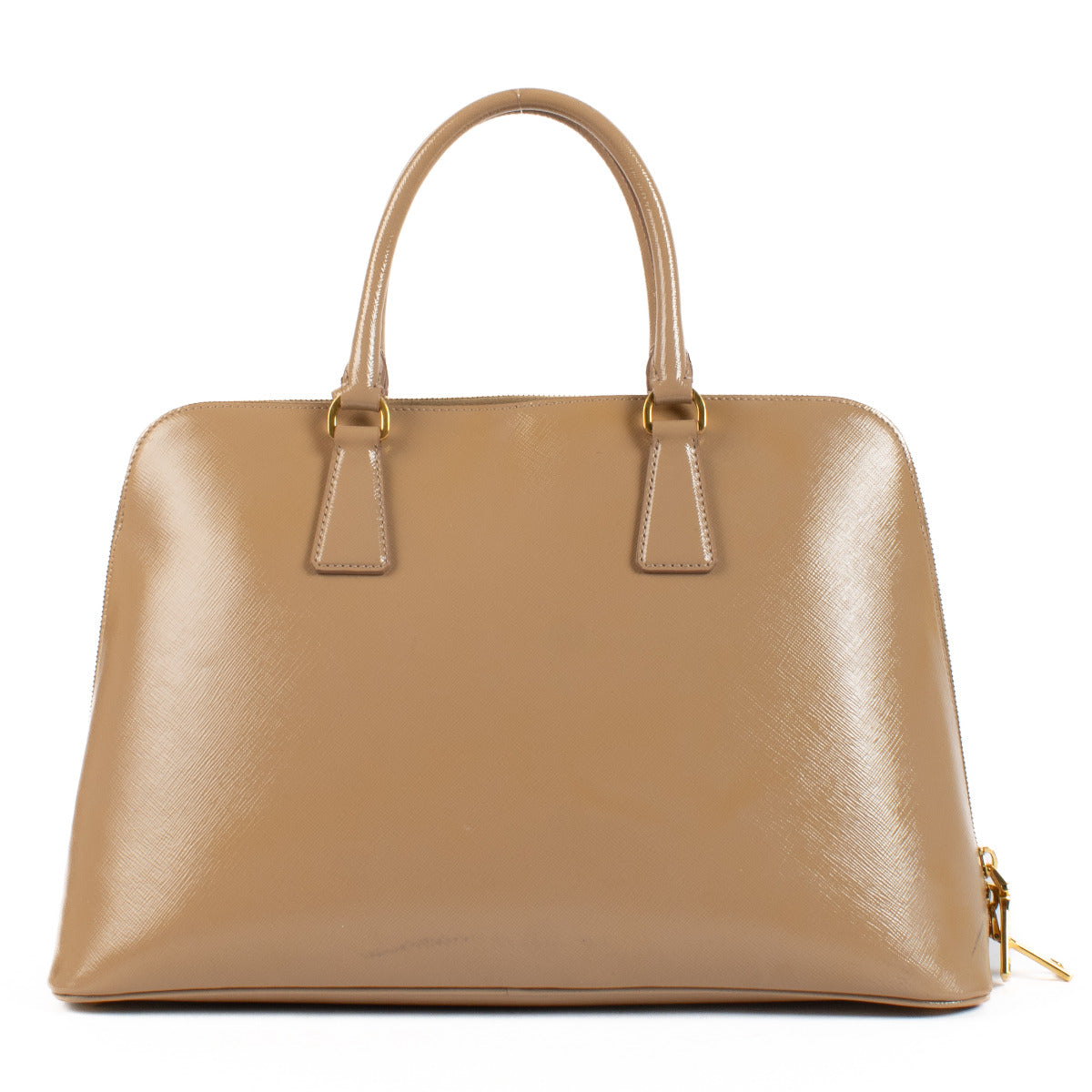 Prada Nude Roze Vernis Leren Handtas