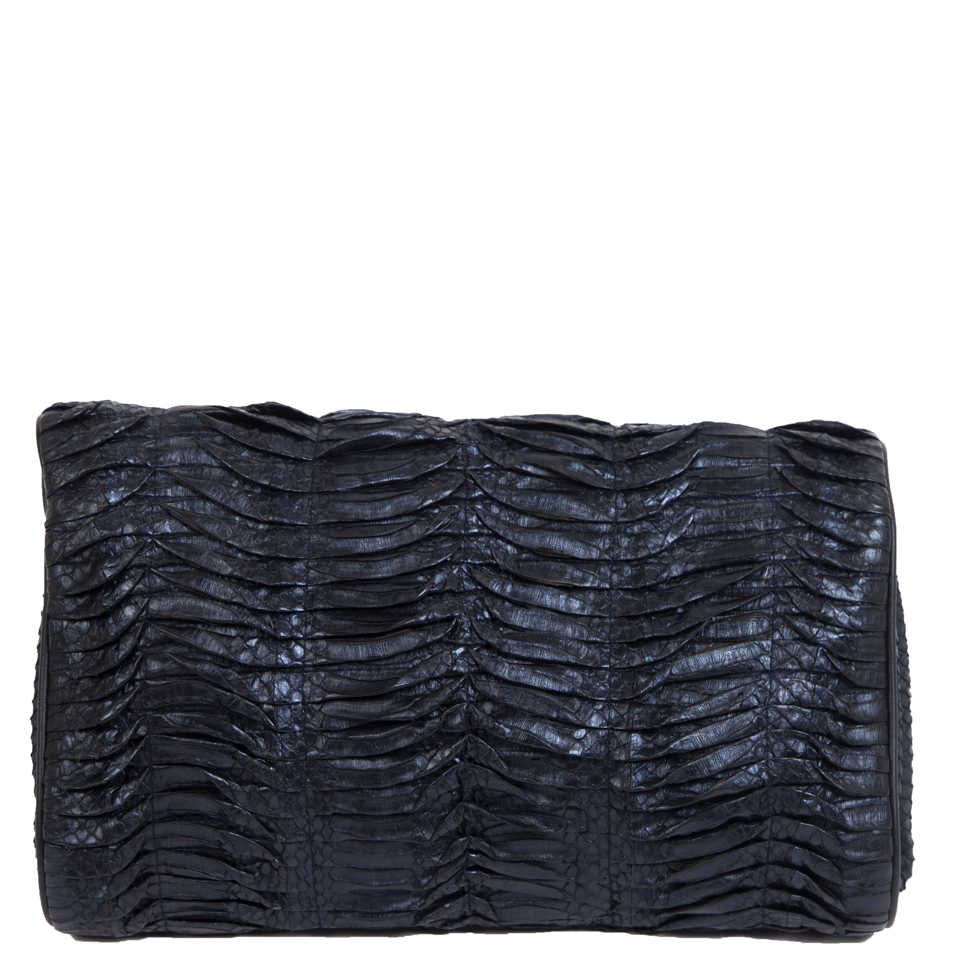 Lancel Blue Top Handle Clutch