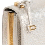 Delvaux Mutin Silver Leather Cross Body Bag beautiful detailing available at Labellov