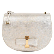 Delvaux Mutin Silver Leather Cross Body Bag for the best price at Labellov secondhand luxury in Antwerp, Belgium