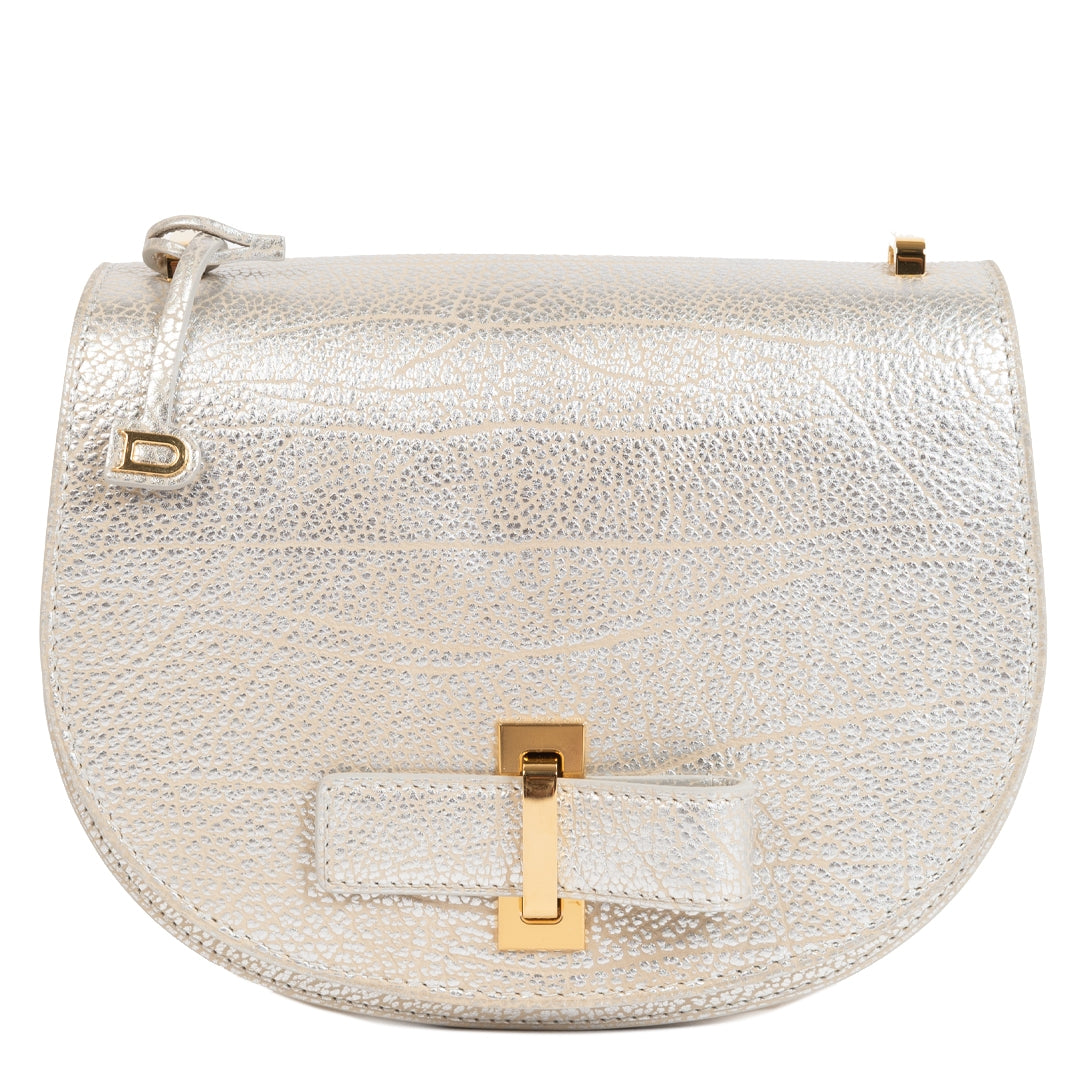 Delvaux Mutin Silver Leather Cross Body Bag for the best price at Labellov secondhand luxury in Antwerp, Belgium