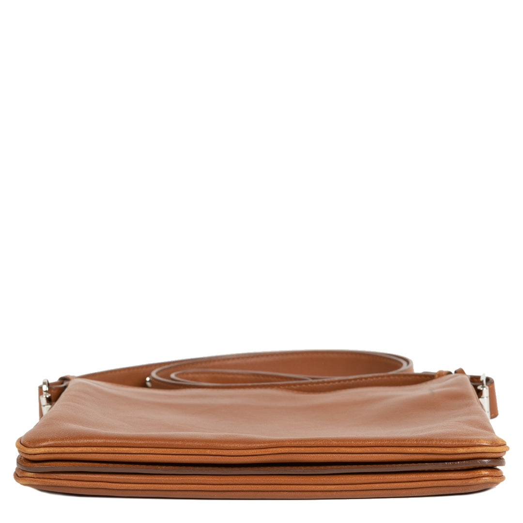 Authentieke Tweedehands Delvaux Cognac Crossbody Bag juiste prijs veilig online shoppen luxe merken webshop winkelen Antwerpen België mode fashion