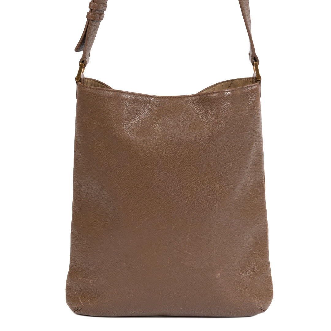 Delvaux Baudrier GM TT Taupe Leren Schoudertas