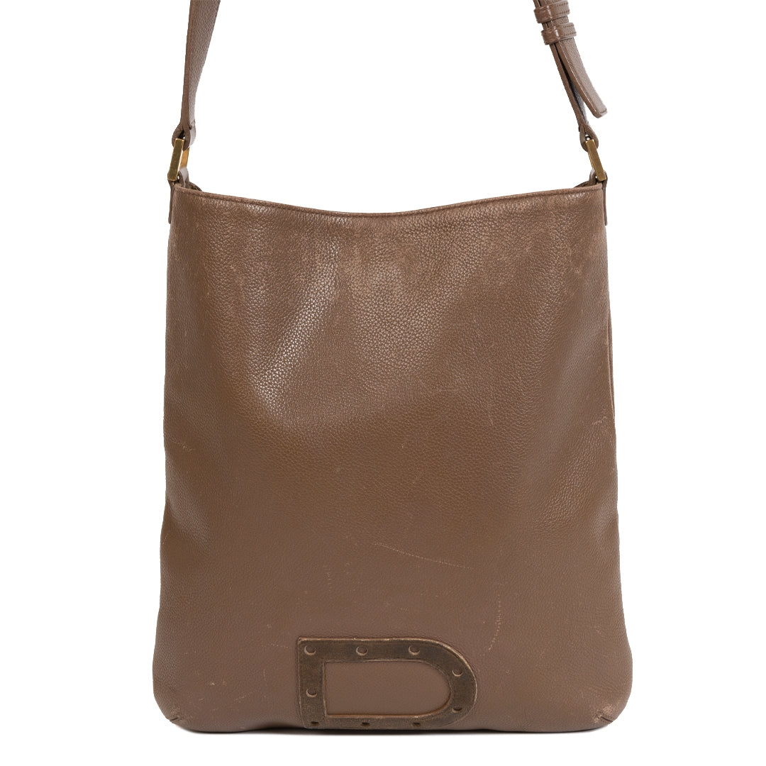 Delvaux Baudrier GM TT taupe Leather shoulderbag