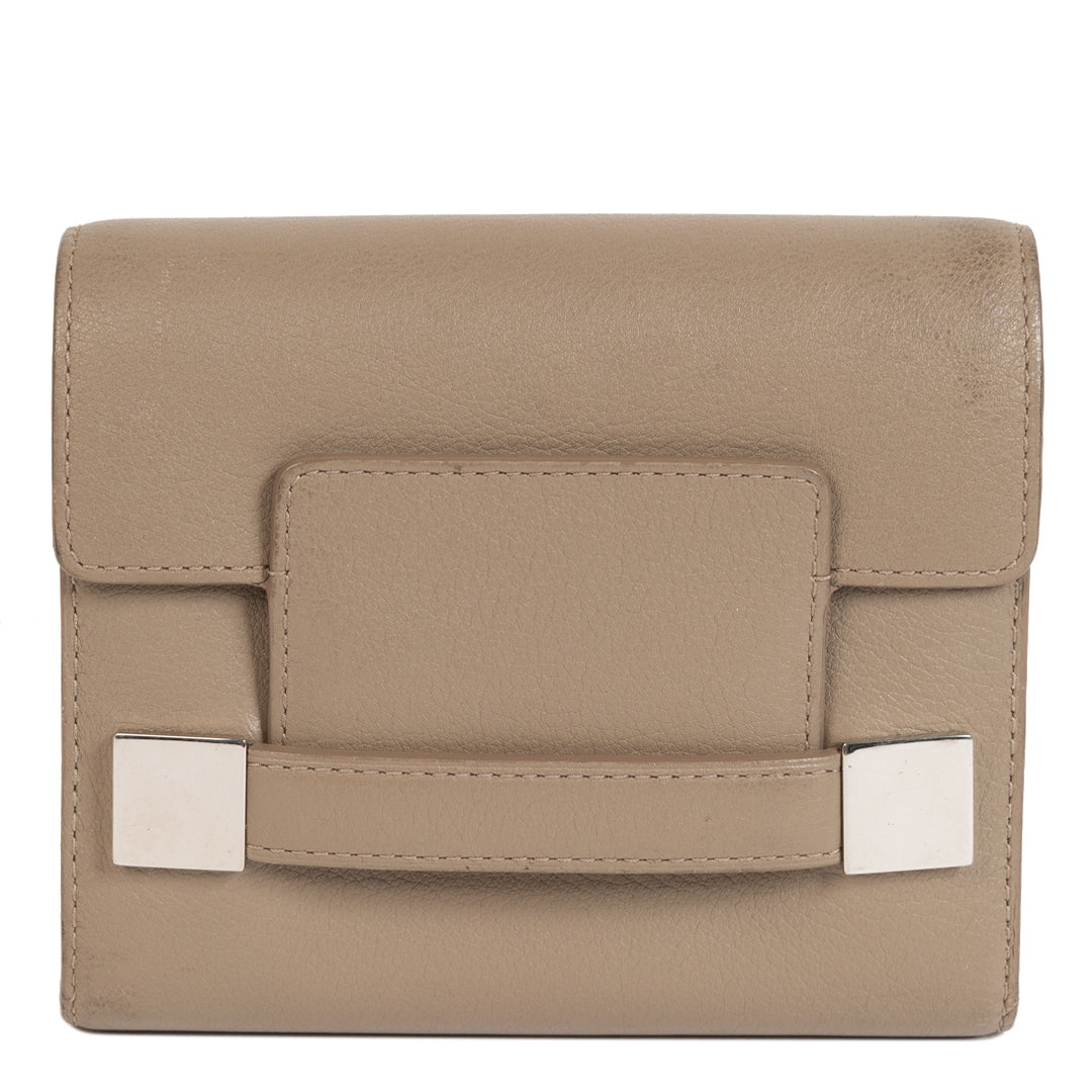 Delvaux Taupe Madame Wallet available at Labellov secondhand luxury