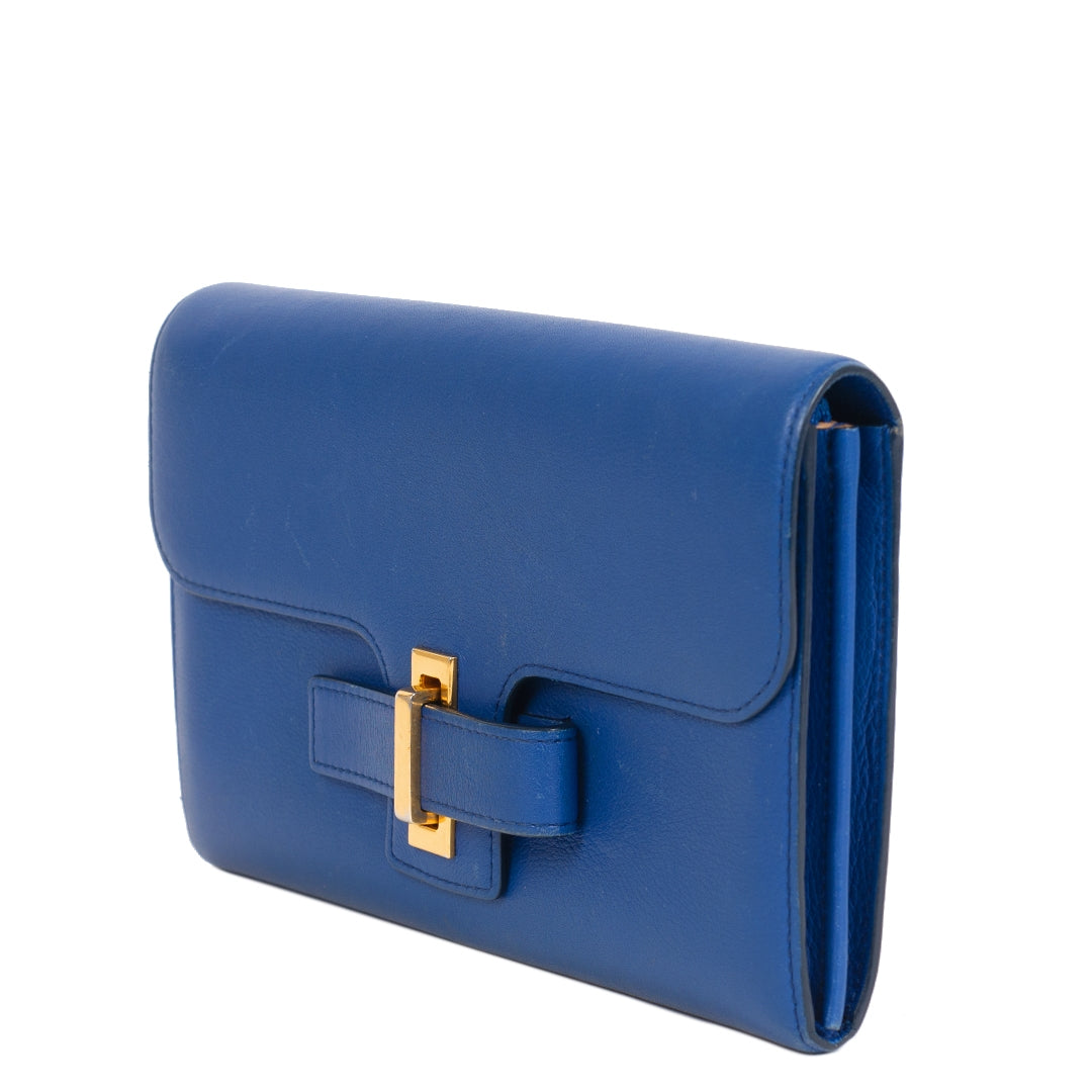 Delvaux Royal Blue Mutin Wallet te koop bij Labellov tweedehands luxe