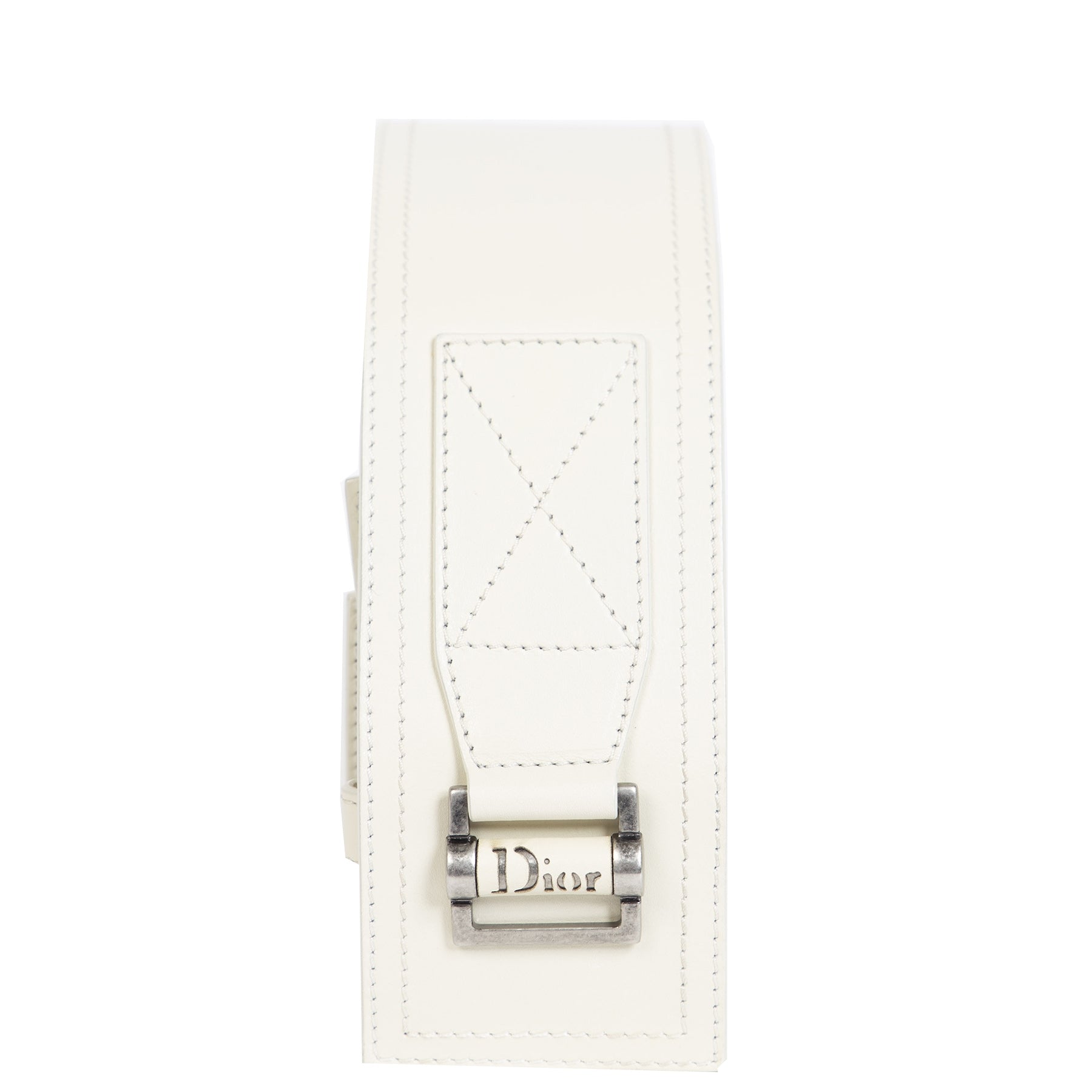 Authentieke Tweedehands Christian Dior Cream Wide Waist Belt juiste prijs veilig online shoppen luxe merken webshop winkelen Antwerpen België mode fashion
