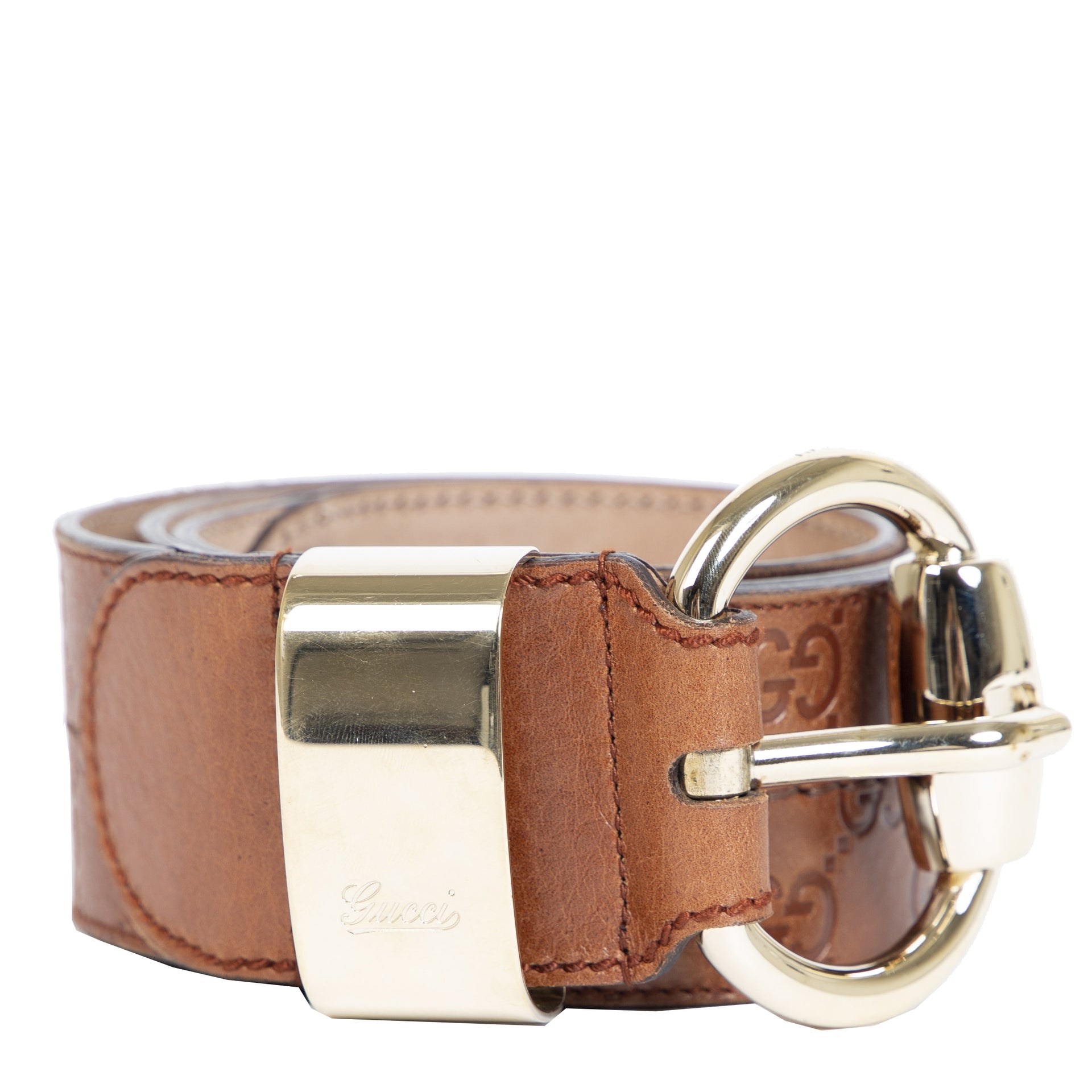 Authentieke Tweedehands Gucci Brown Leather Belt juiste prijs veilig online shoppen luxe merken webshop winkelen Antwerpen België mode fashion