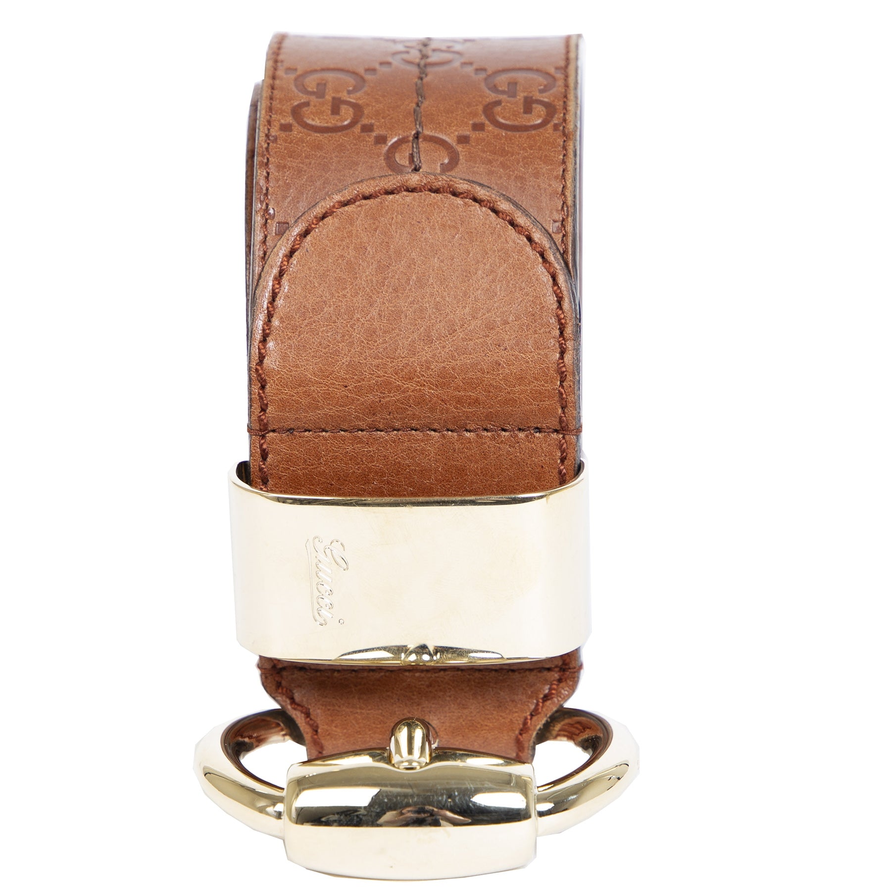 Authentieke Tweedehands Gucci Brown Leather Belt juiste prijs veilig online shoppen luxe merken webshop winkelen Antwerpen België mode fashion