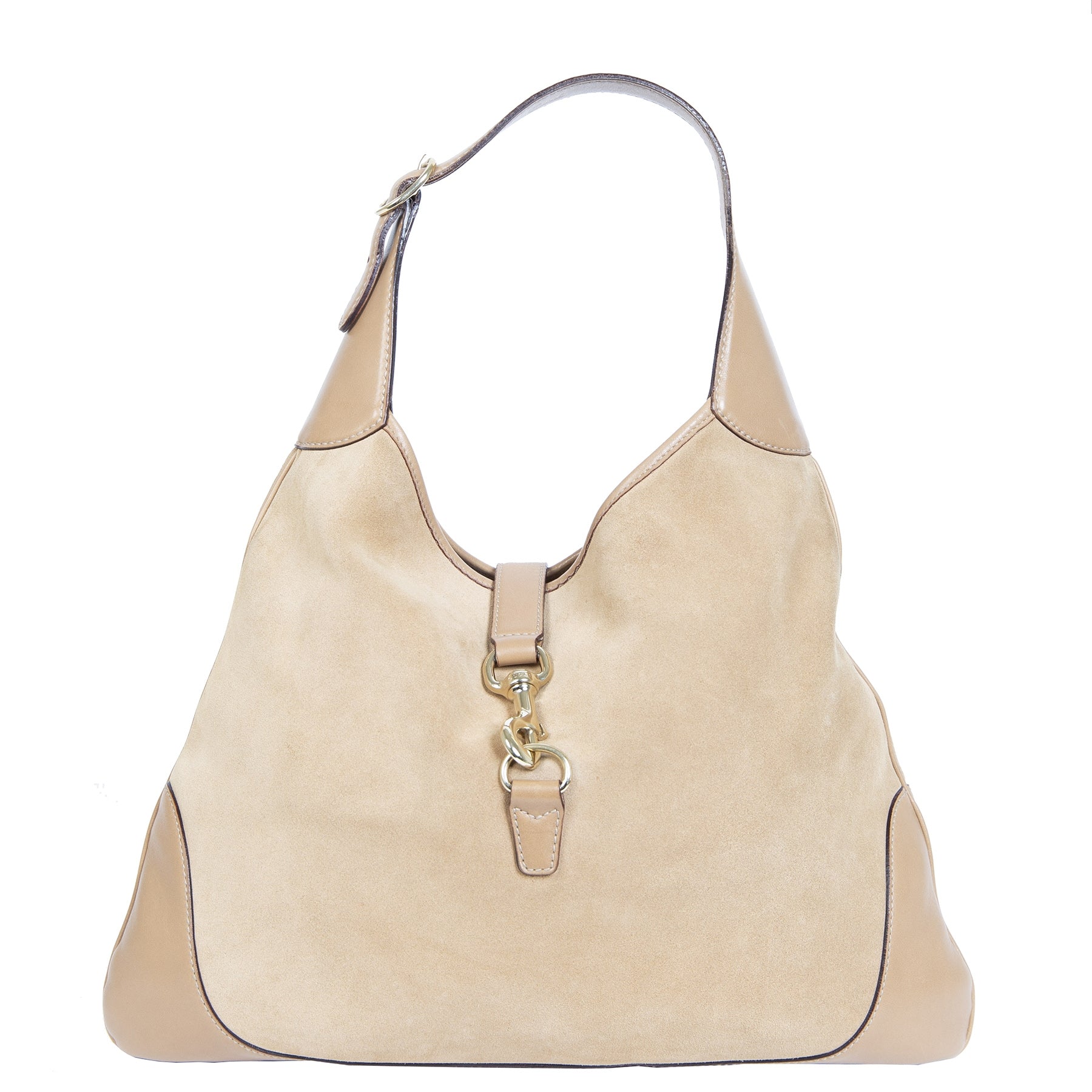 Authentieke Tweedehands Gucci Jackie Suede Hobo Bag juiste prijs veilig online shoppen luxe merken webshop winkelen Antwerpen België mode fashion