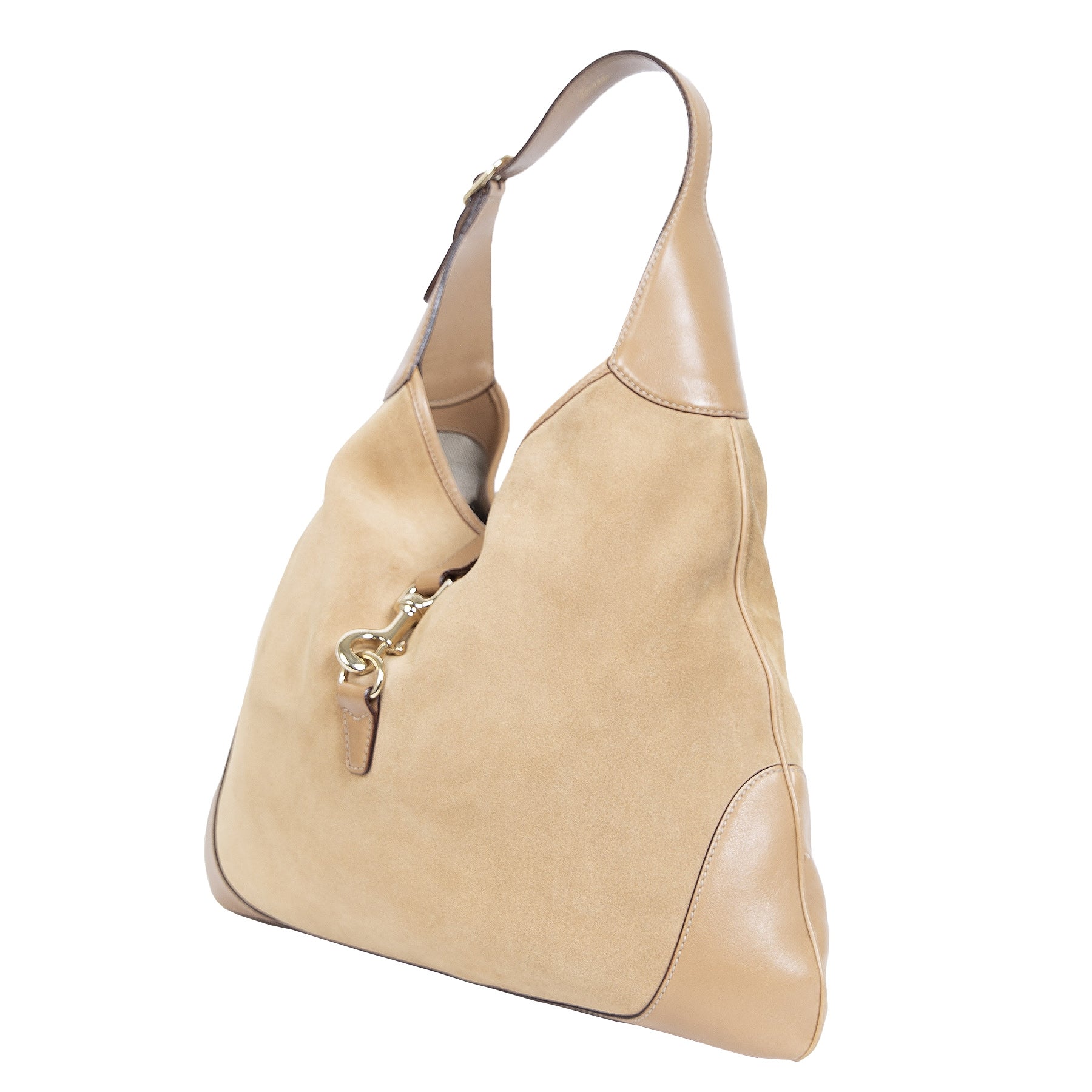 Authentieke Tweedehands Gucci Jackie Suede Hobo Bag juiste prijs veilig online shoppen luxe merken webshop winkelen Antwerpen België mode fashion