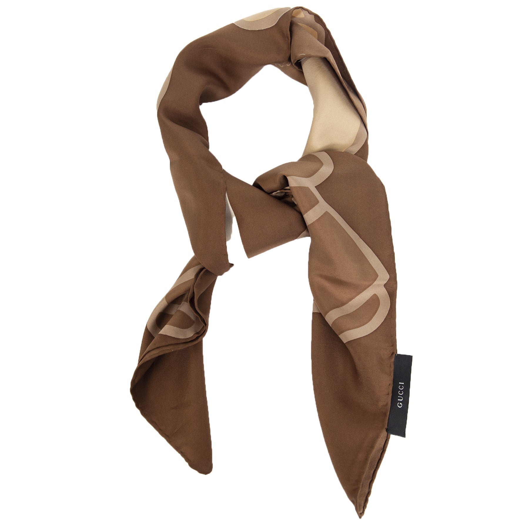 Authentieke Tweedehands Gucci Nude Silk Scarf juiste prijs veilig online shoppen luxe merken webshop winkelen Antwerpen België mode fashion