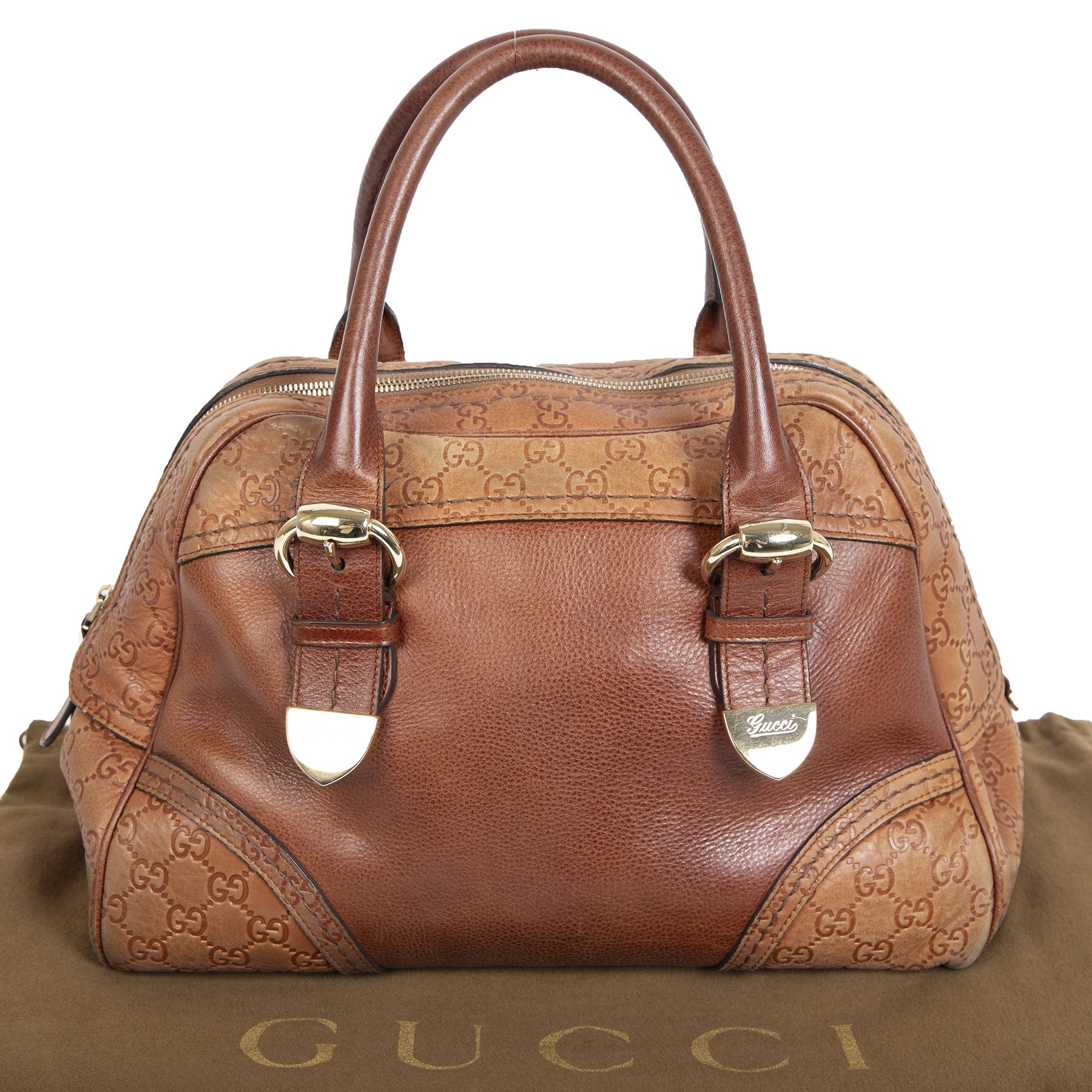 Authentieke Tweedehands Gucci Boston Dome Signoria Bag juiste prijs veilig online shoppen luxe merken webshop winkelen Antwerpen België mode fashion