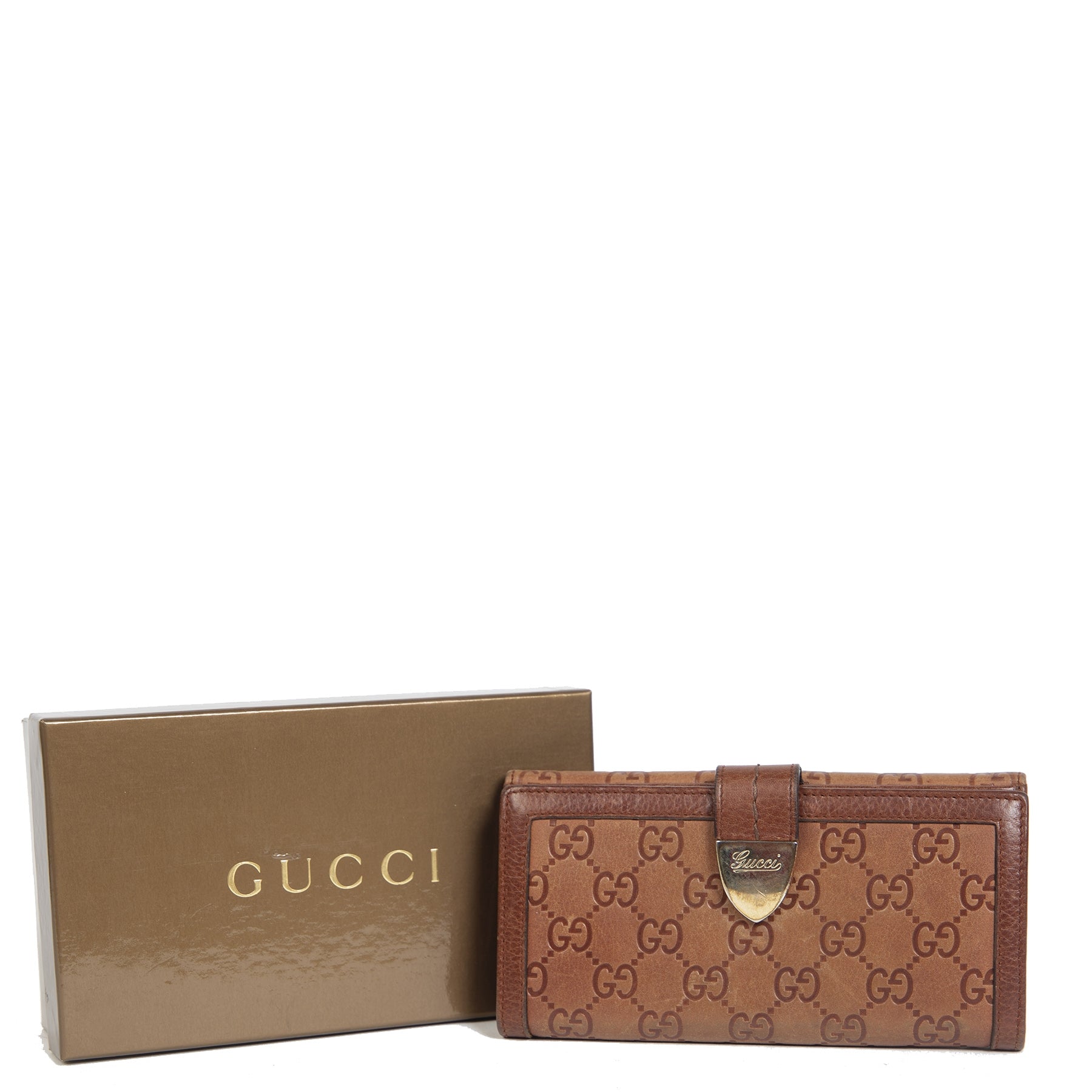 Gucci Brown Leather GG Wallet for the best price at Labellov secondhand luxury in Antwerp