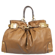 Authentieke Tweedehands Miu Miu Caramel Brown Leather Bag juiste prijs veilig online shoppen luxe merken webshop winkelen Antwerpen België mode fashion