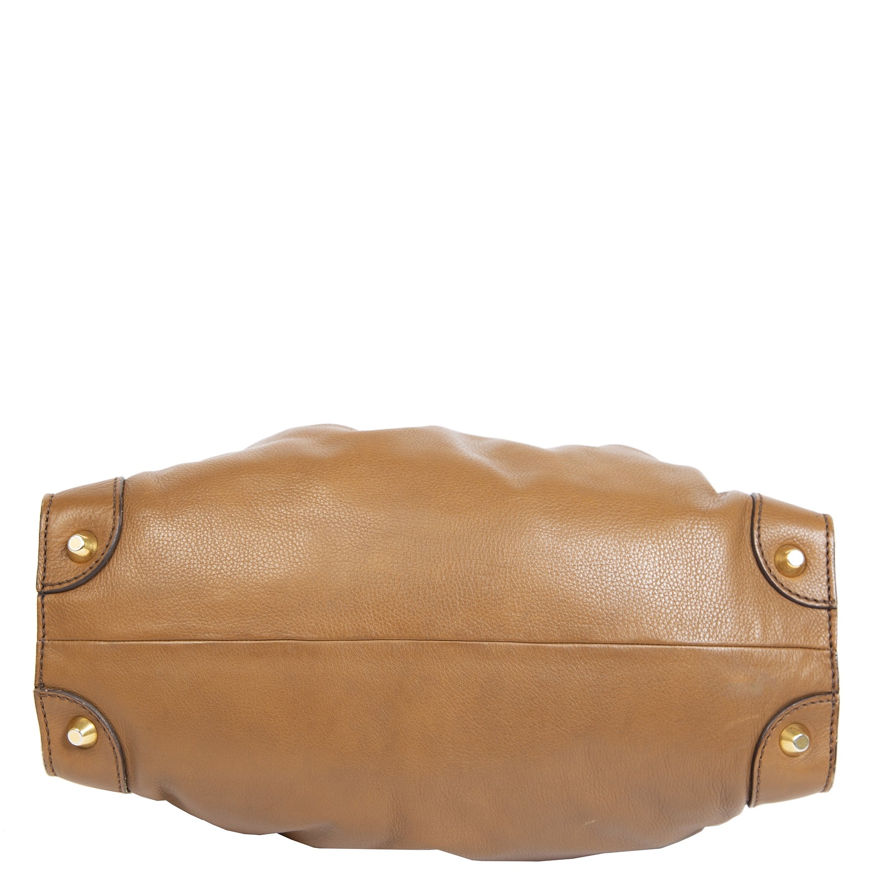 Authentieke Tweedehands Miu Miu Caramel Brown Leather Bag juiste prijs veilig online shoppen luxe merken webshop winkelen Antwerpen België mode fashion
