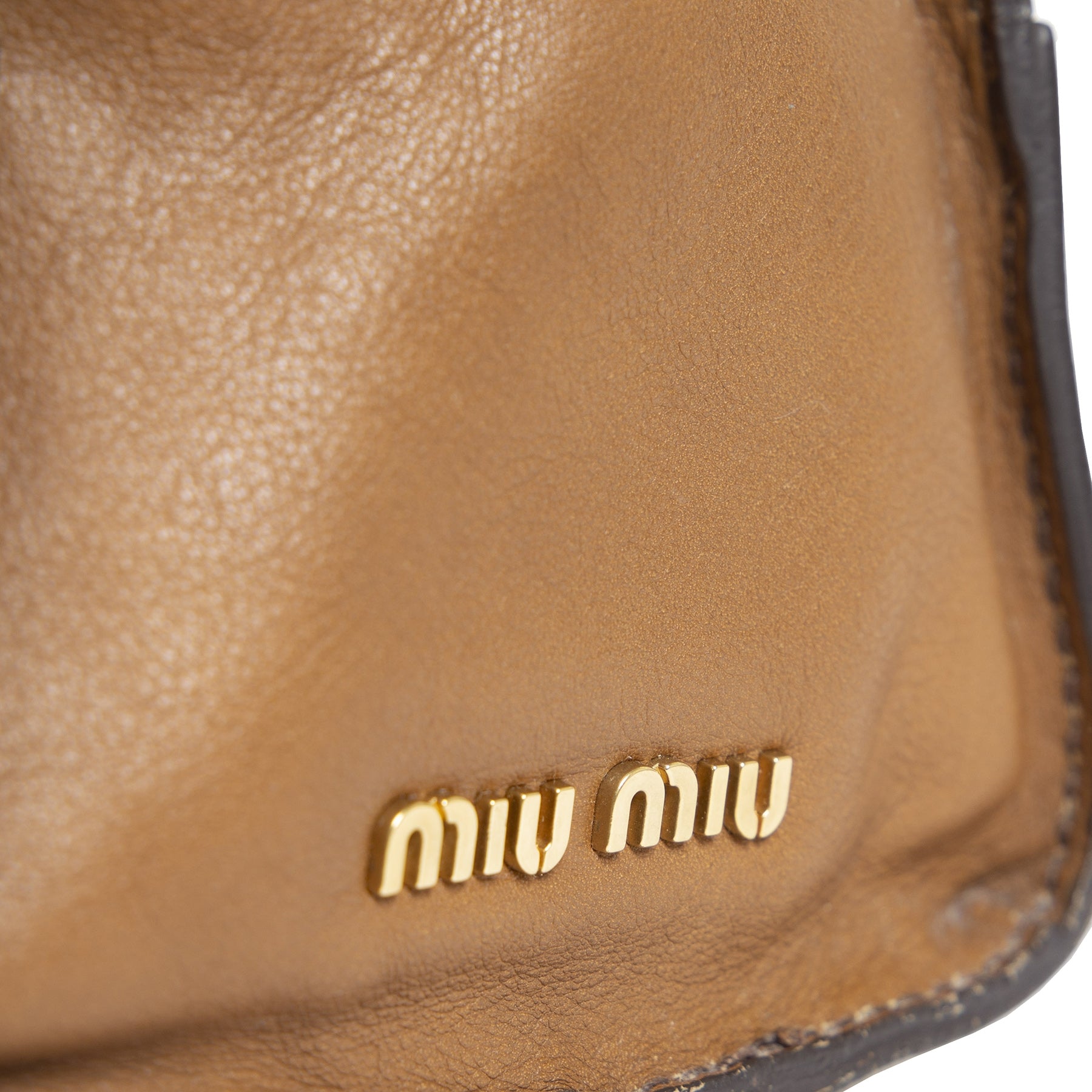 Authentieke Tweedehands Miu Miu Caramel Brown Leather Bag juiste prijs veilig online shoppen luxe merken webshop winkelen Antwerpen België mode fashion