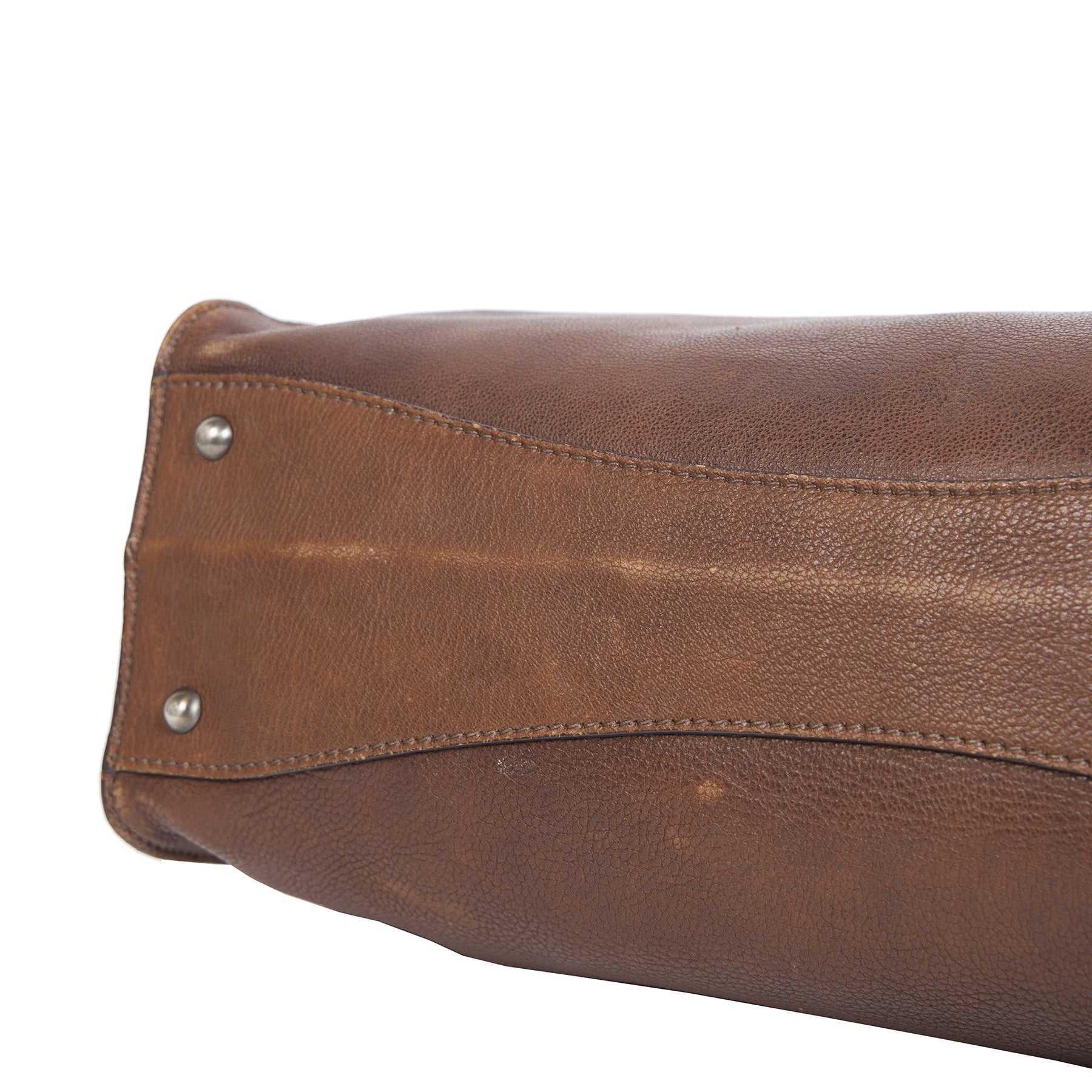 Authentieke Tweedehands Miu Miu Dark Brown Leather Top Handle Bag juiste prijs veilig online shoppen luxe merken webshop winkelen Antwerpen België mode fashion