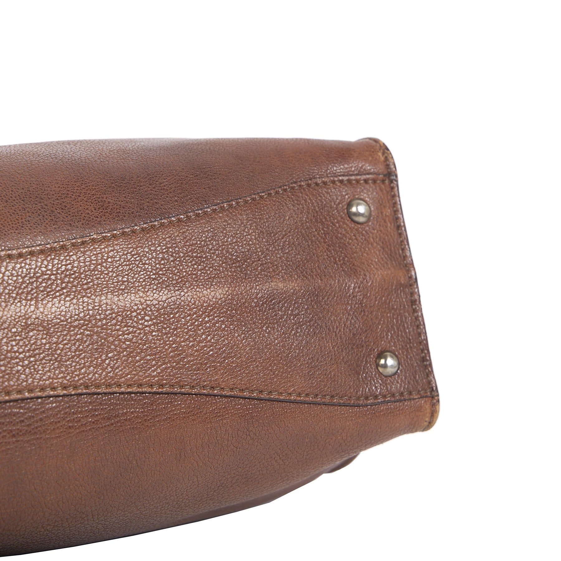 Authentieke Tweedehands Miu Miu Dark Brown Leather Top Handle Bag juiste prijs veilig online shoppen luxe merken webshop winkelen Antwerpen België mode fashion