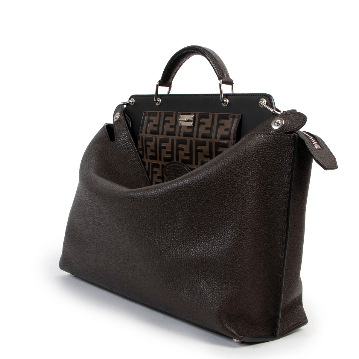 Shop authentic second hand luxury fashion designer Fendi Ebony Peekaboo Iconic Essentially Briefcase at Labellov