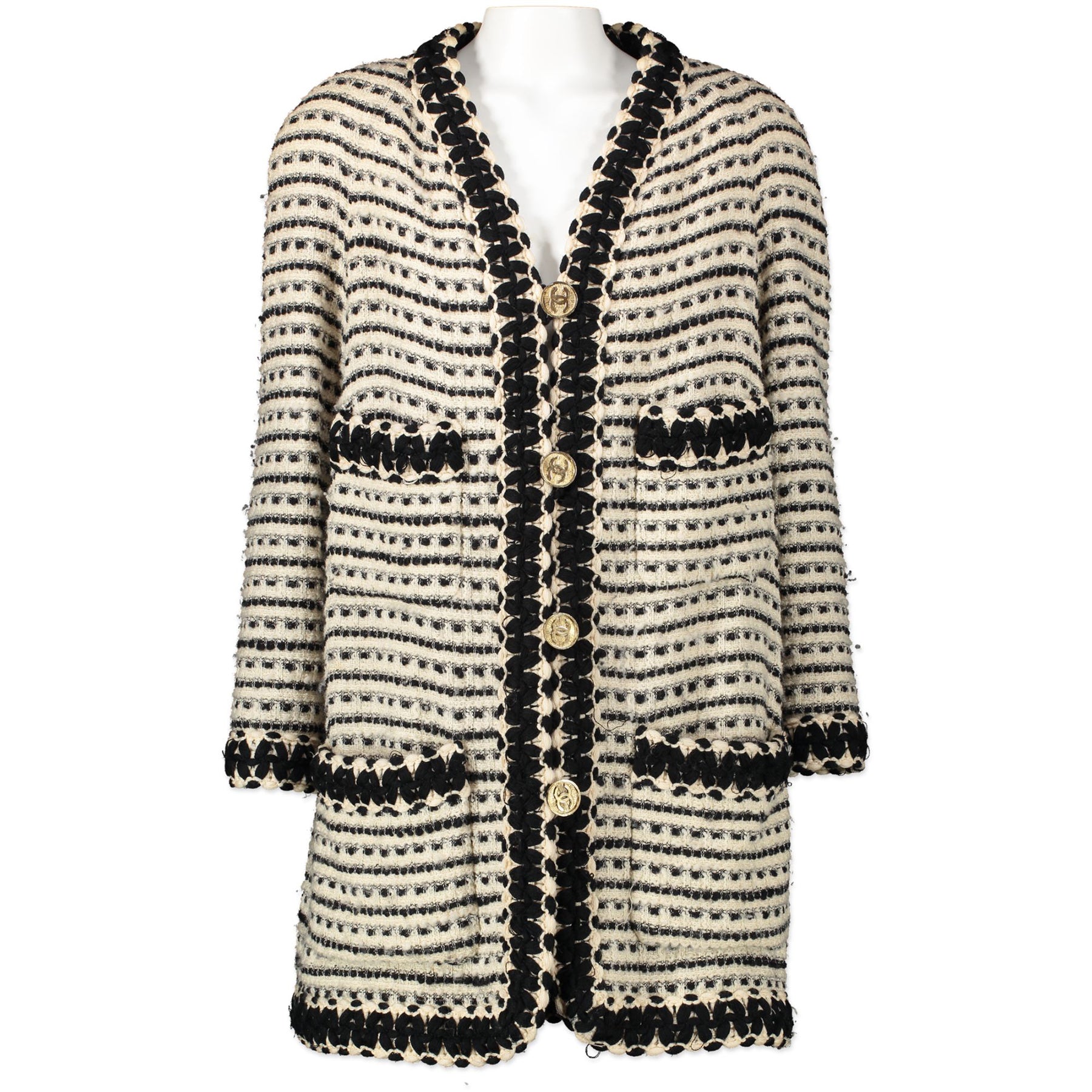 Chanel Wool Longline Cardigan vintage preloved designer pieces for the best price online