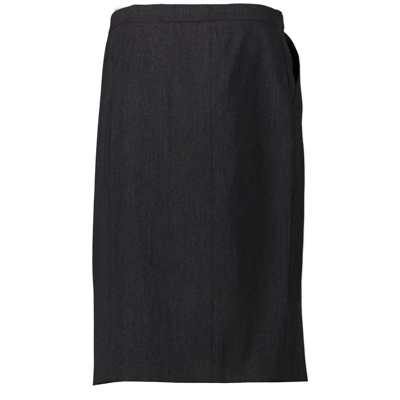 Chanel Grey Wool Buttons Skirt pour le meilleur prix chez Labellov à Anvers Belgique