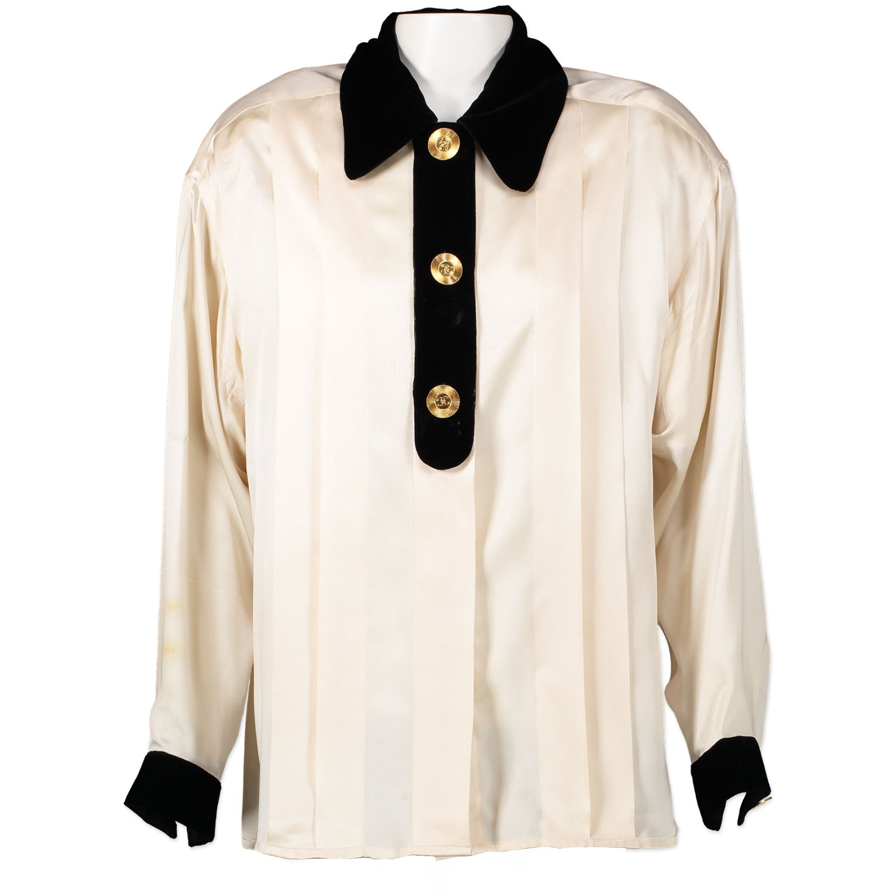 Chanel Silk and Velvet Blouse