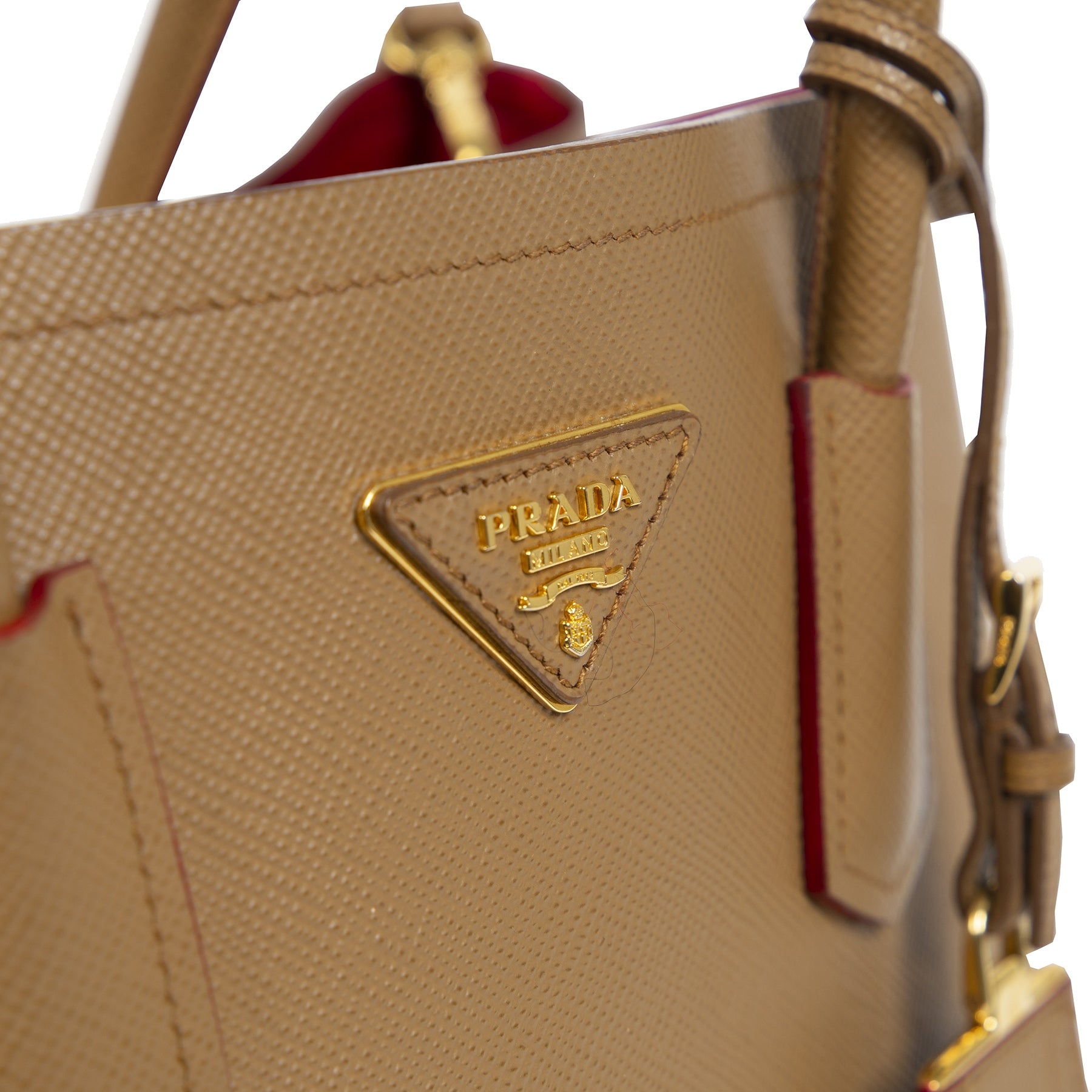 Authentieke Tweedehands Prada Saffiano Leather Double Medium Tote Bag juiste prijs veilig online shoppen luxe merken webshop winkelen Antwerpen België mode fashion