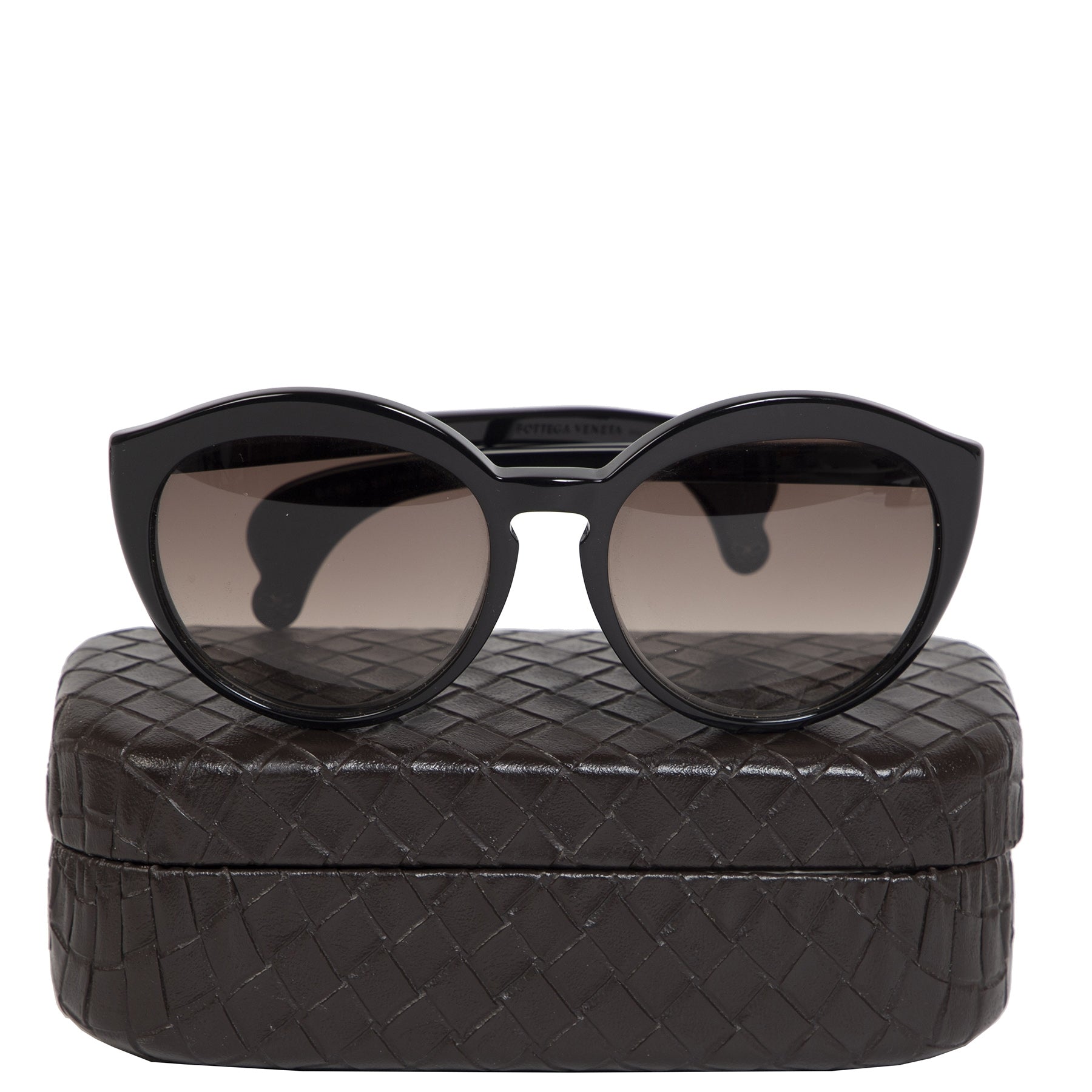 Authentieke Tweedehands Bottega Veneta Black Brown Shaded Acetate Sunglasses juiste prijs veilig online shoppen luxe merken webshop winkelen Antwerpen België mode fashion
