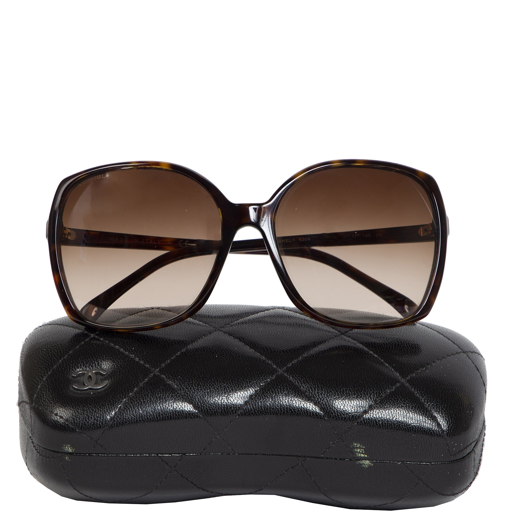 Authentieke Tweedehands Chanel Tortoise Acetate CC Sunglasses juiste prijs veilig online shoppen luxe merken webshop winkelen Antwerpen België mode fashion